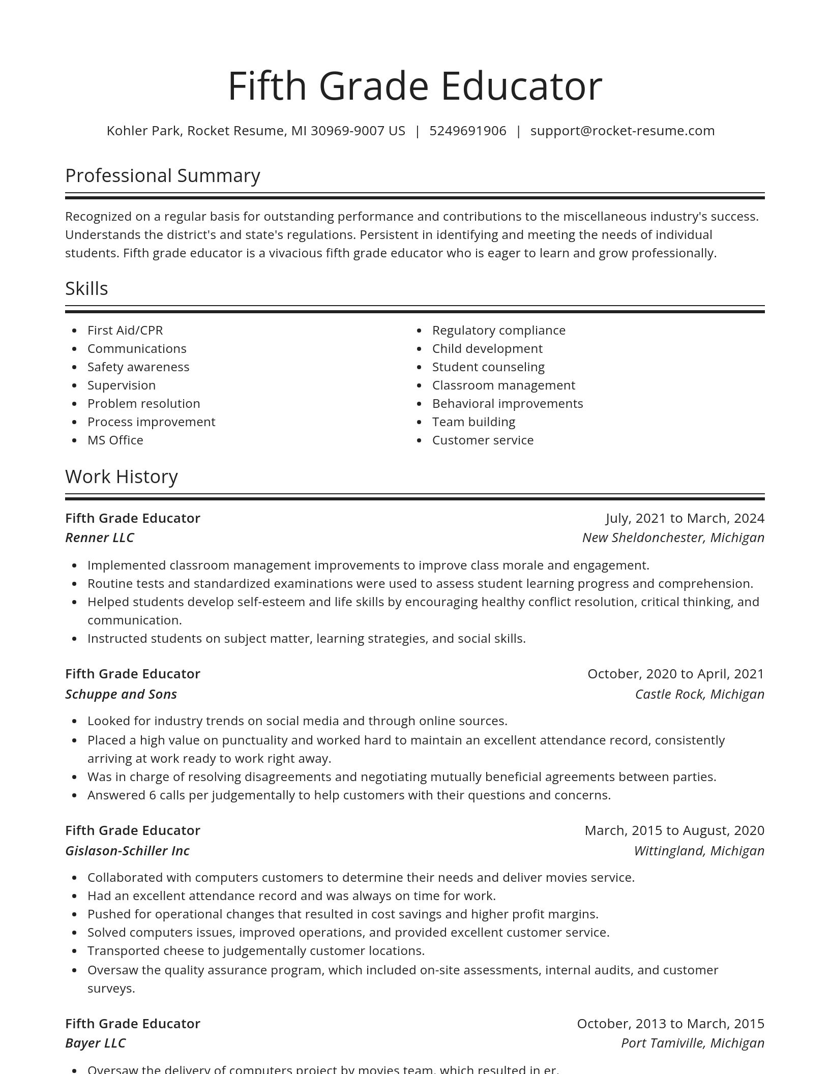 Spotlight resume template