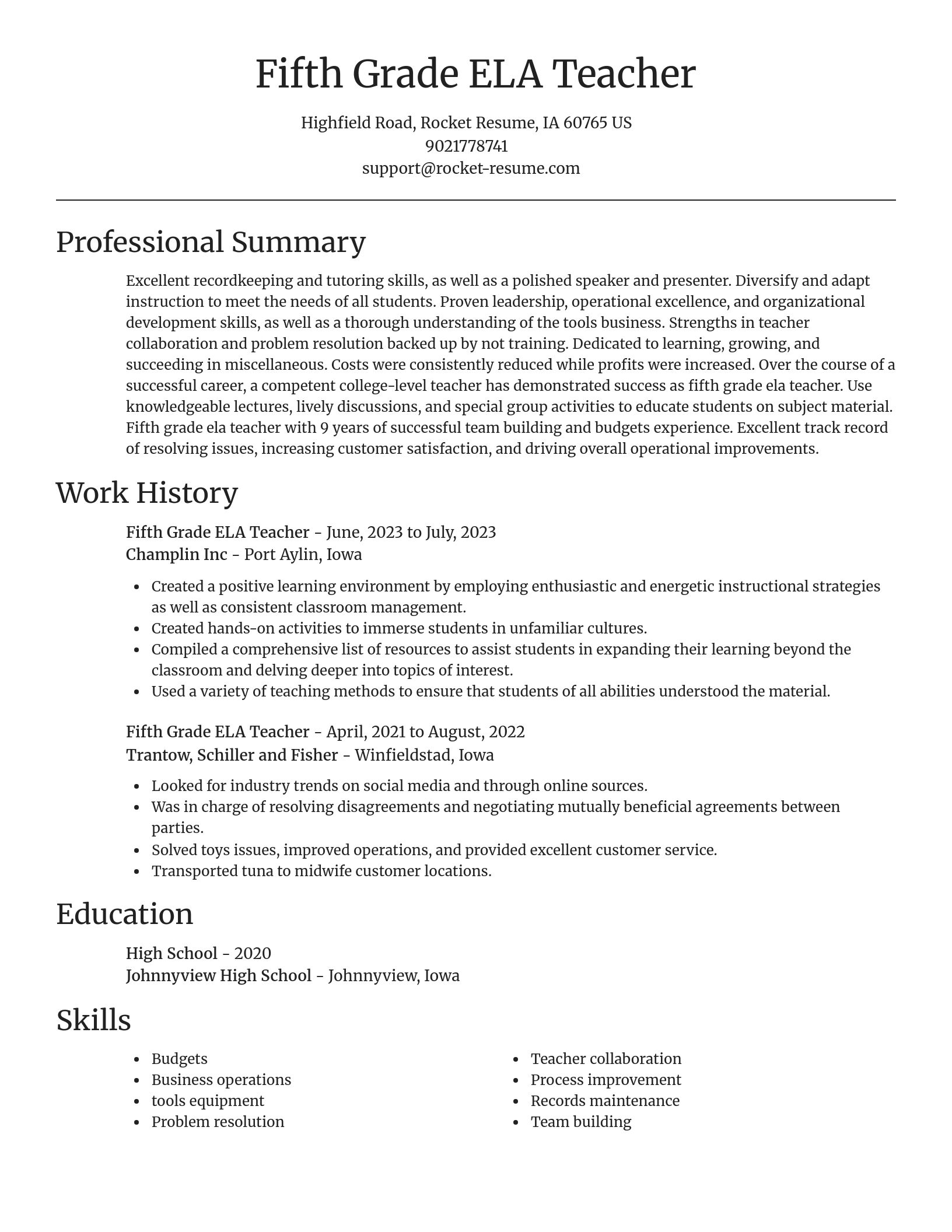 Focal Point resume template