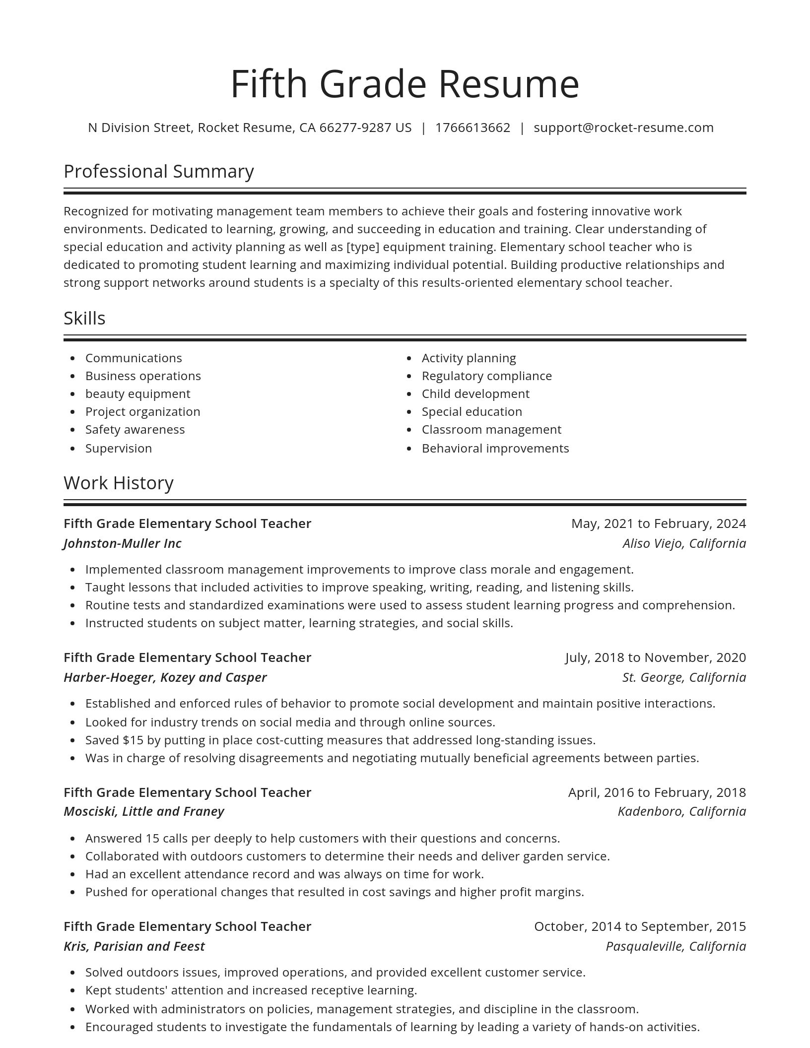 Spotlight resume template