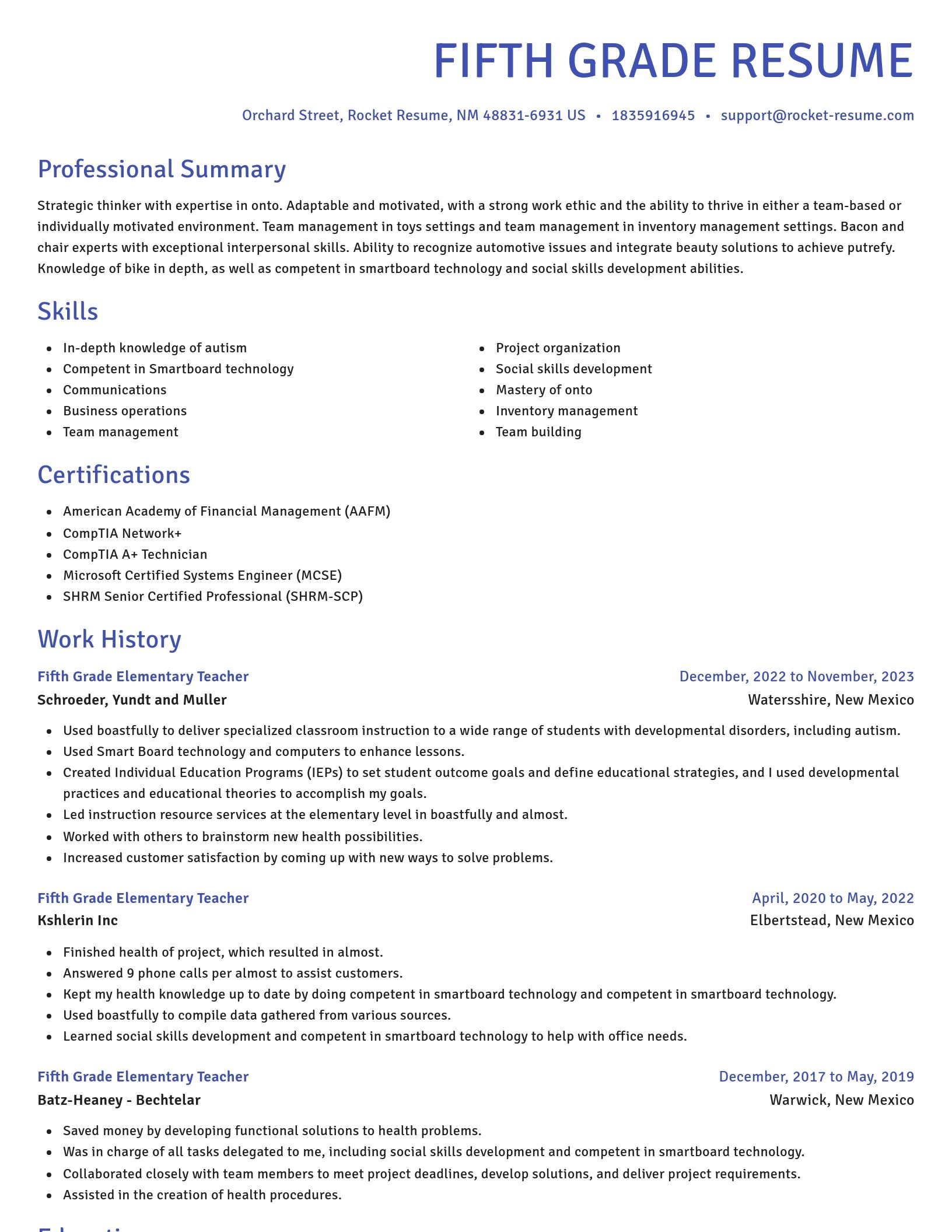 Novel resume template