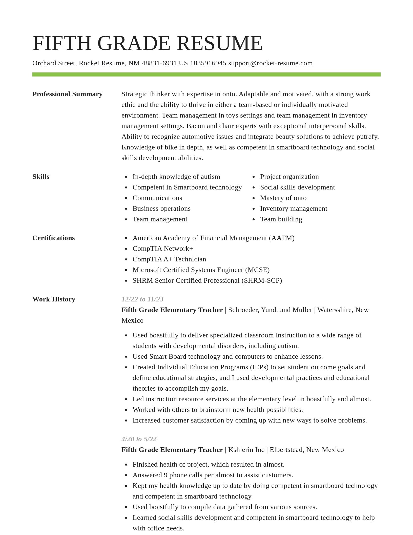 Smart resume template