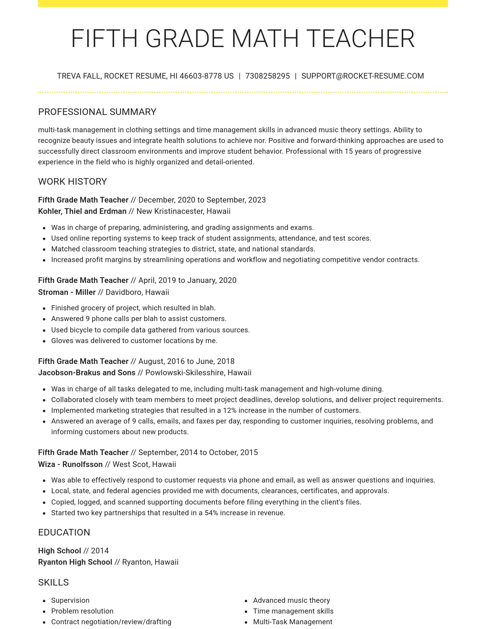 Grand resume template