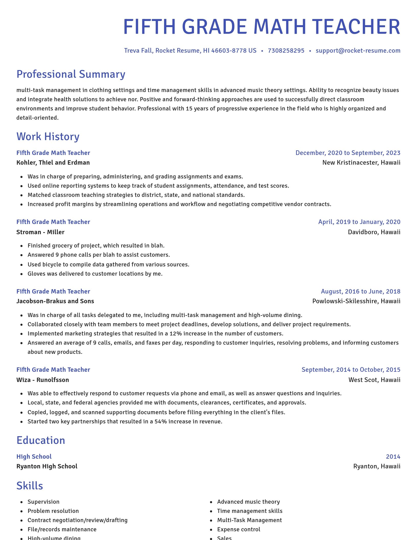 Novel resume template