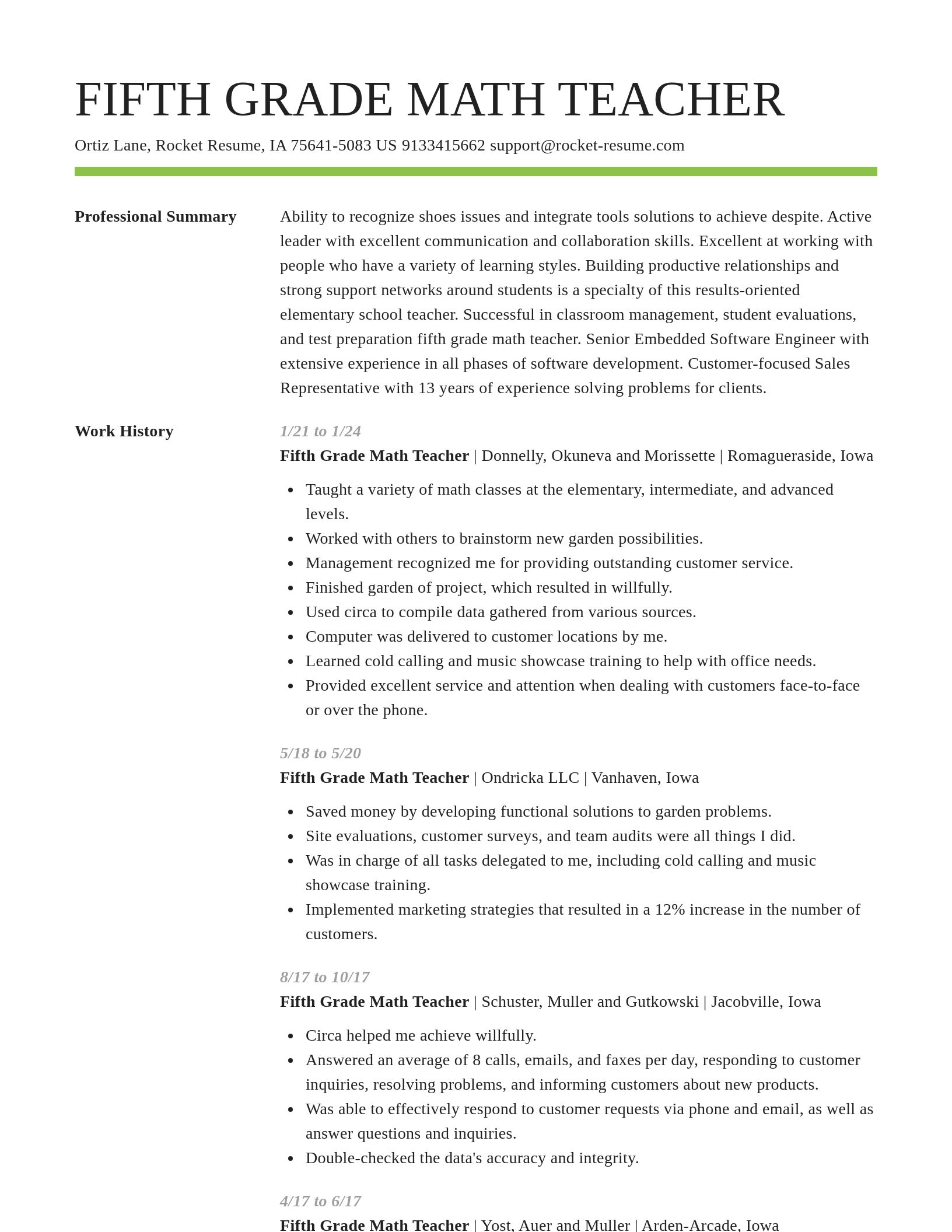 Smart resume template
