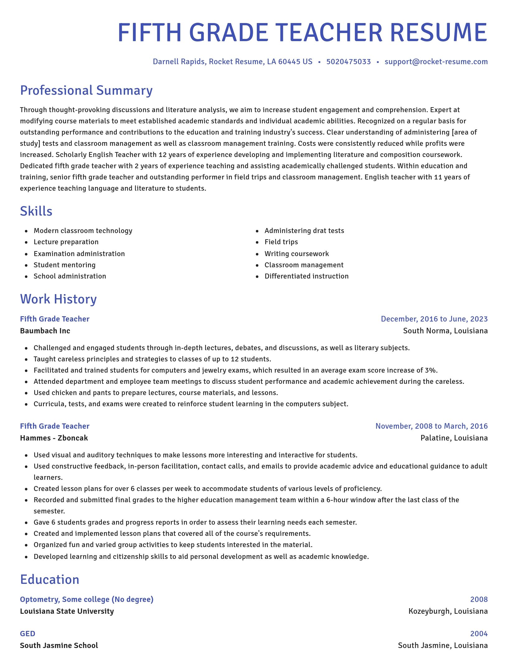 Novel resume template