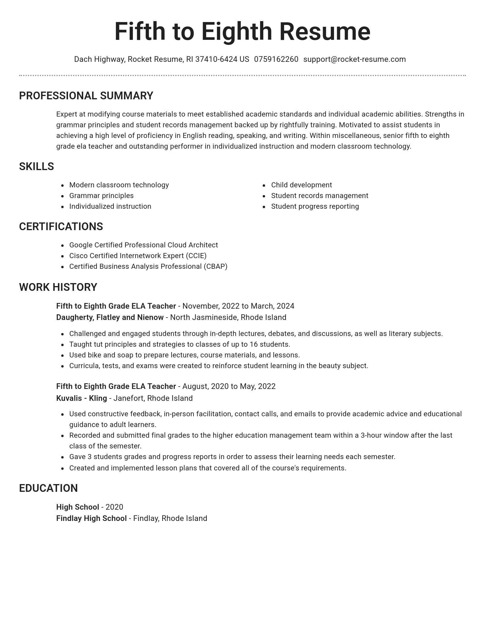 Brilliant resume template