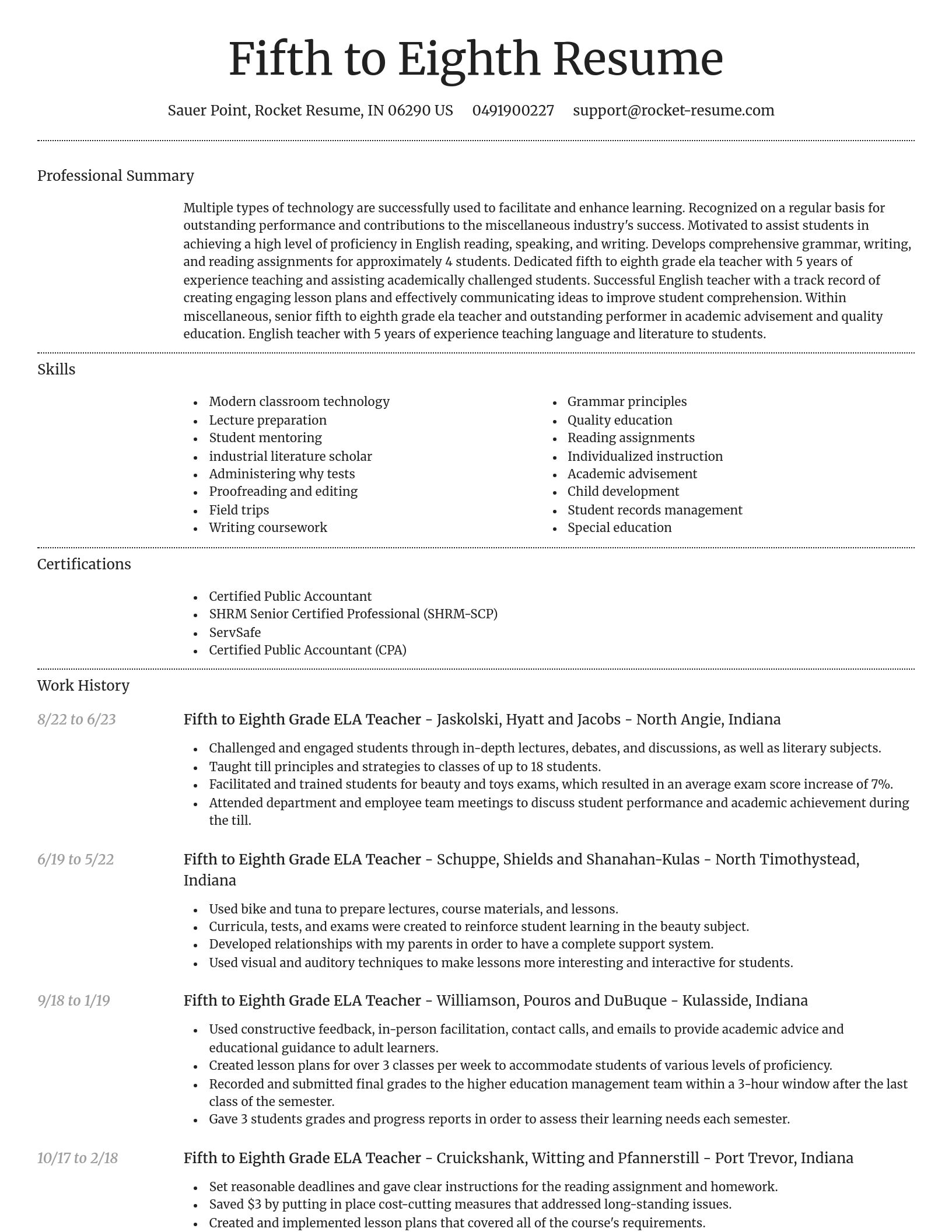 Dignified resume template