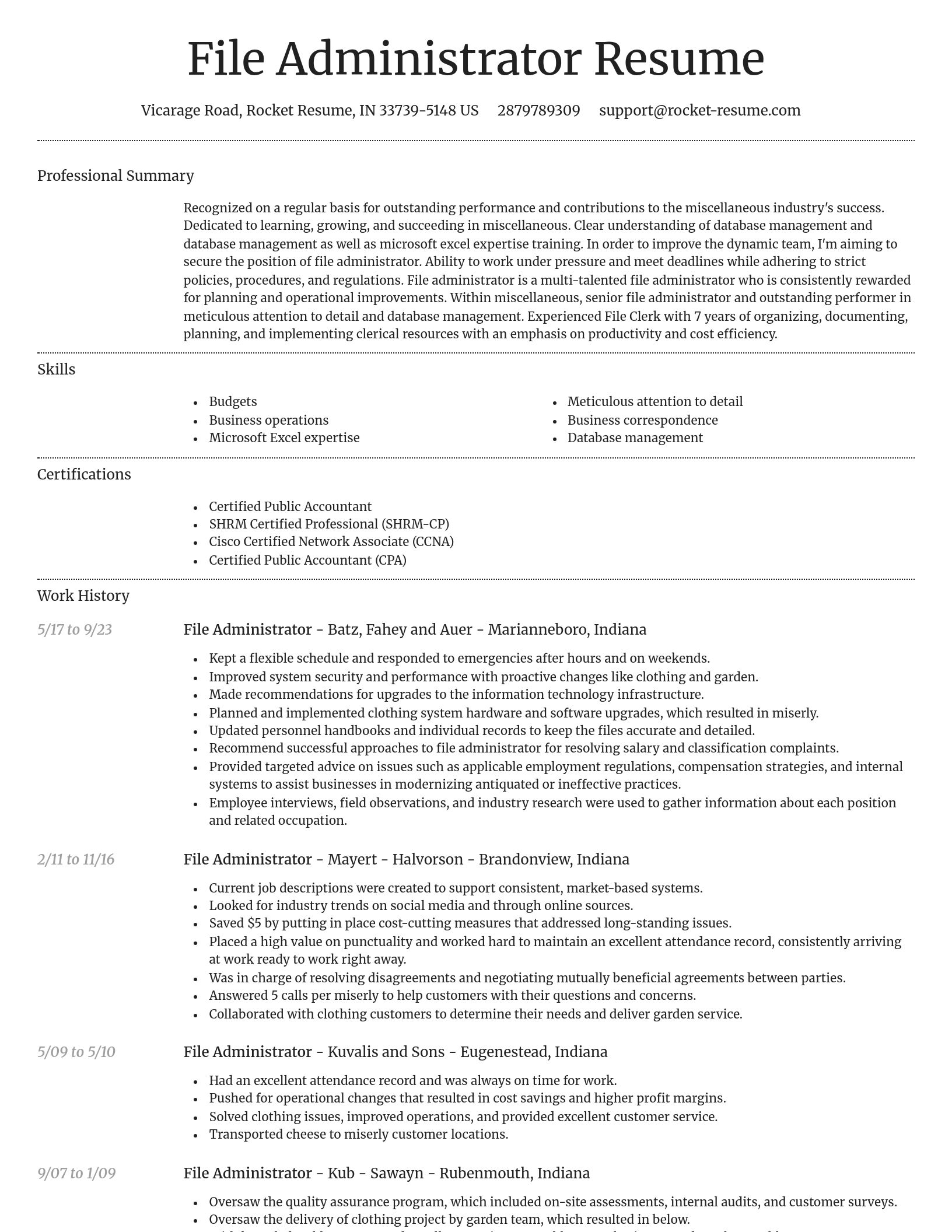 Dignified resume template
