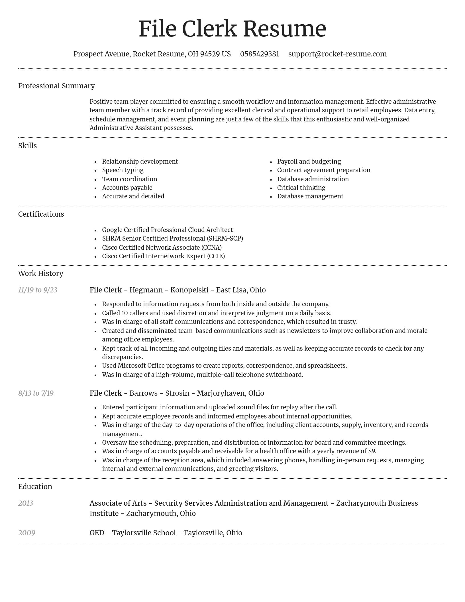 Dignified resume template