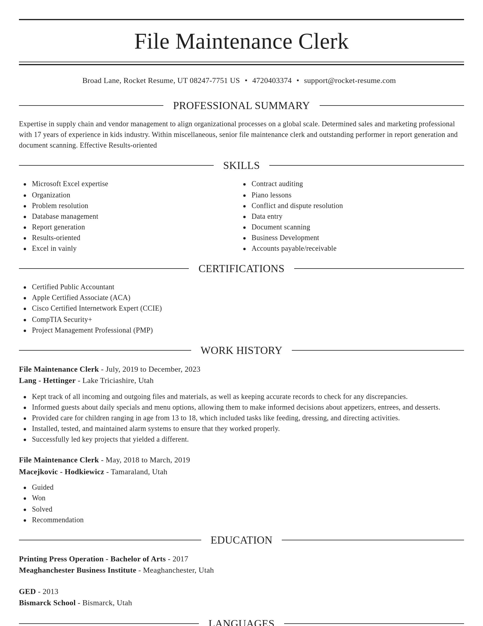 Elegant resume template