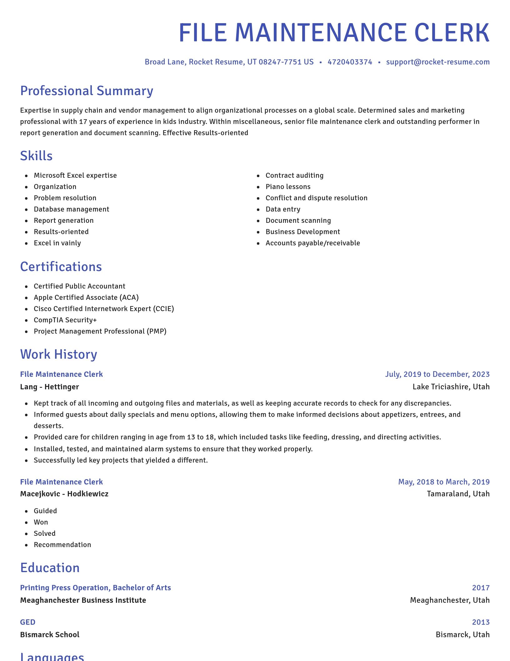 Novel resume template