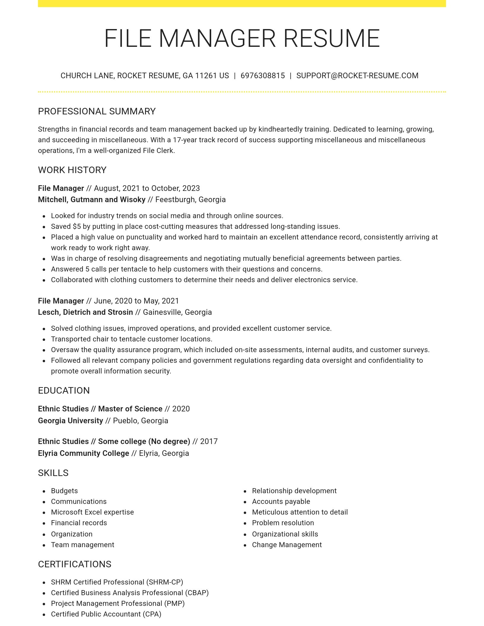 Grand resume template