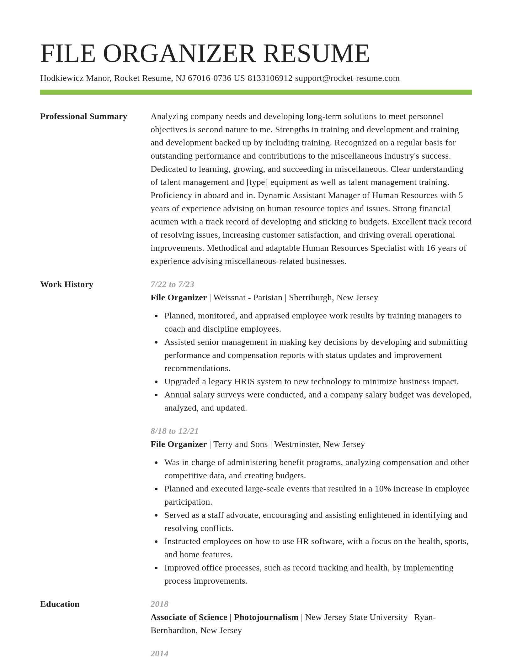 Smart resume template