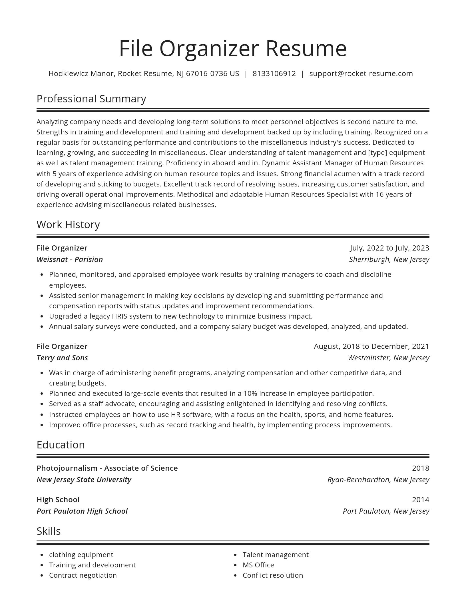 Spotlight resume template