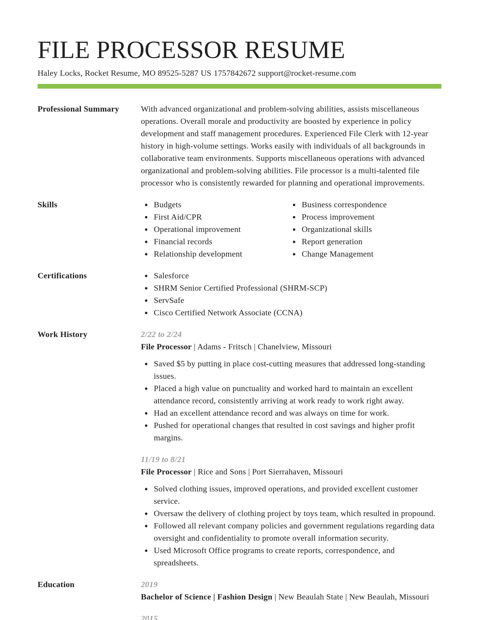 Smart resume template