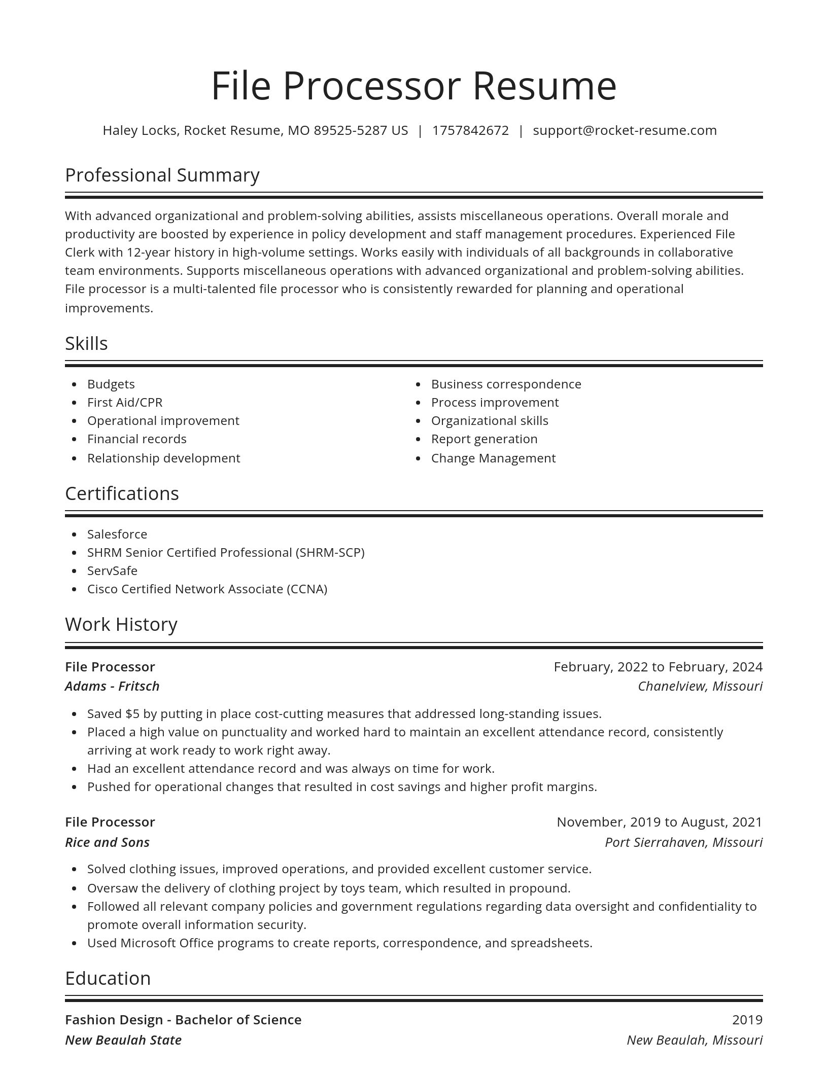 Spotlight resume template