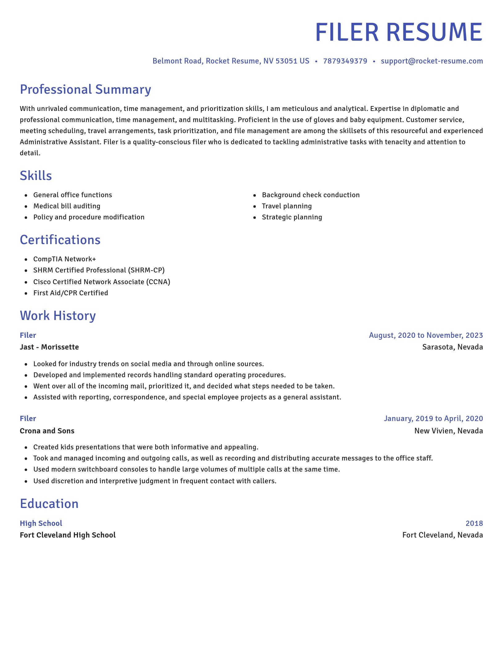 Novel resume template