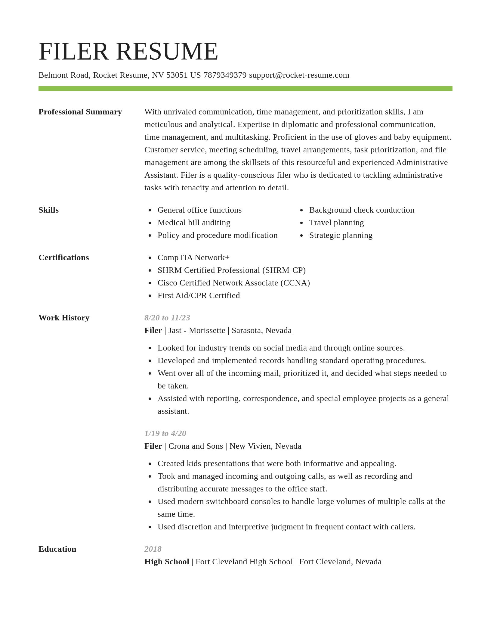 Smart resume template