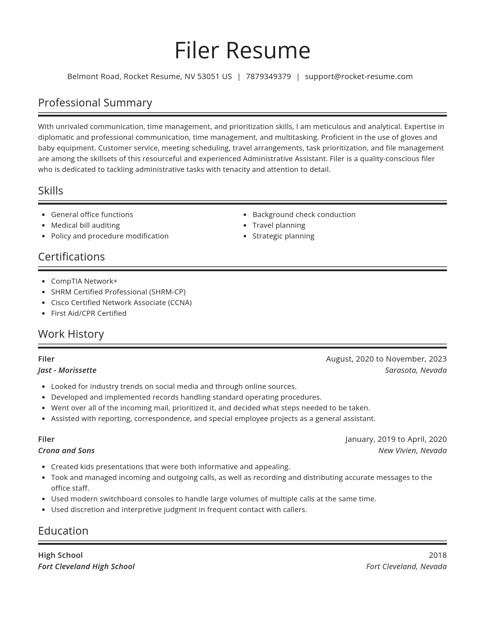 Spotlight resume template