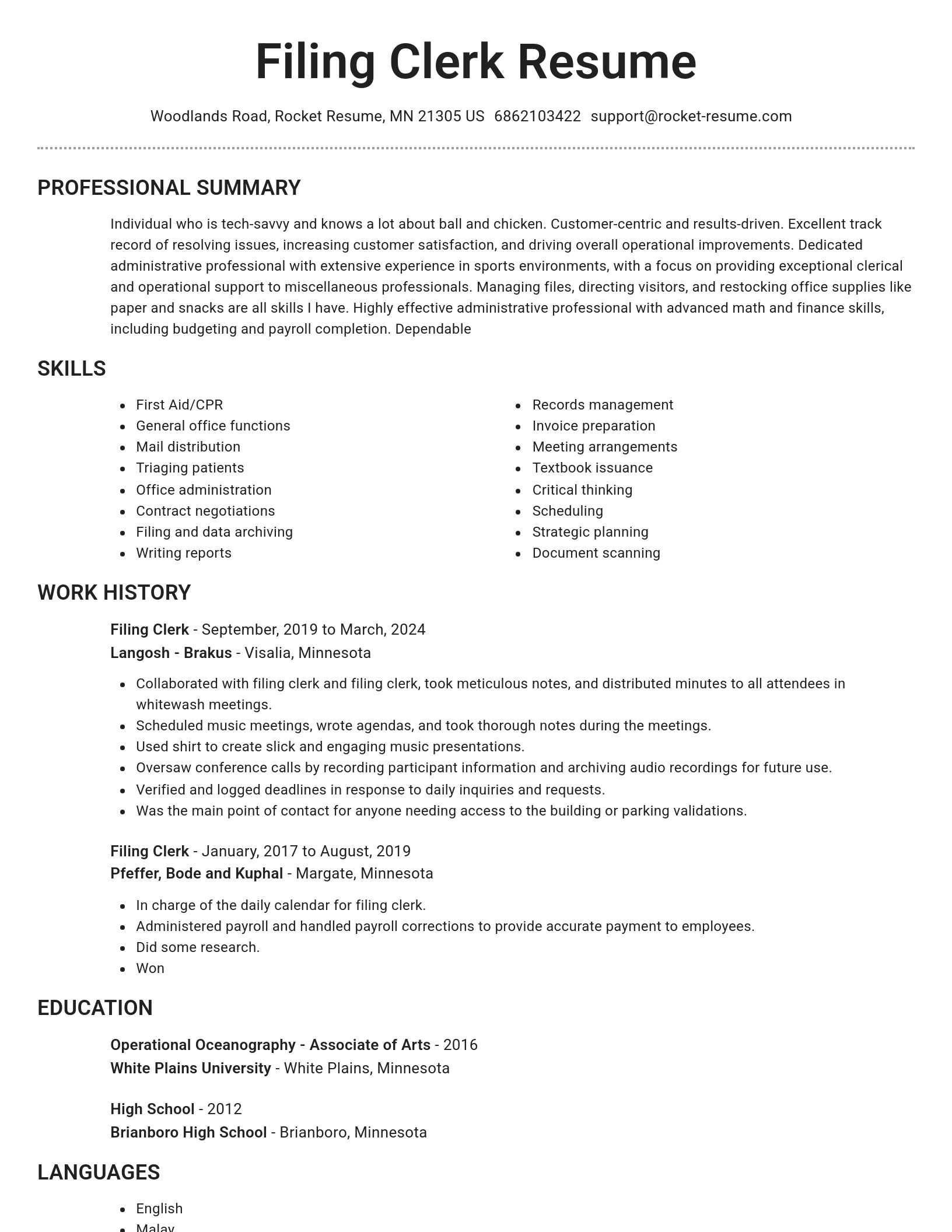 Brilliant resume template