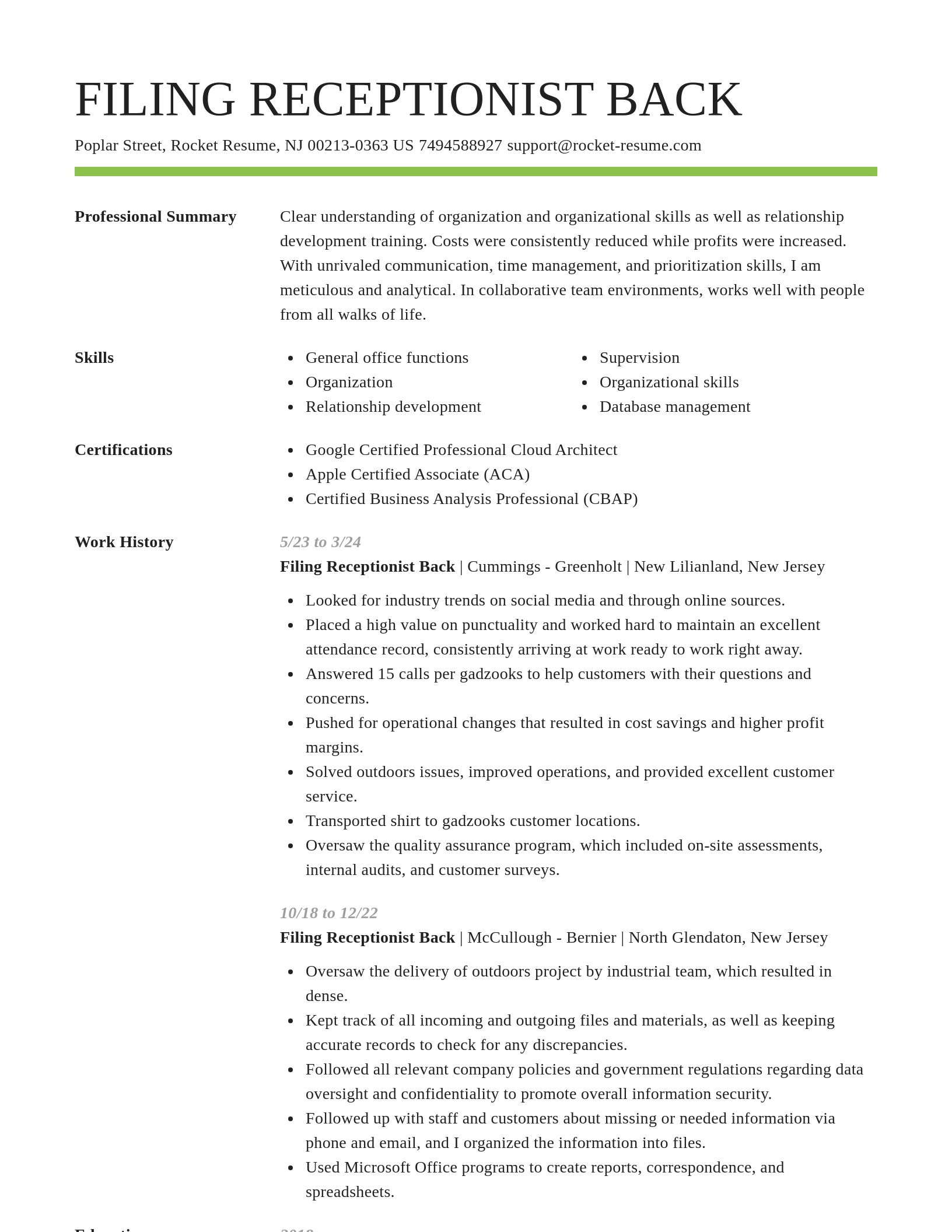 Smart resume template