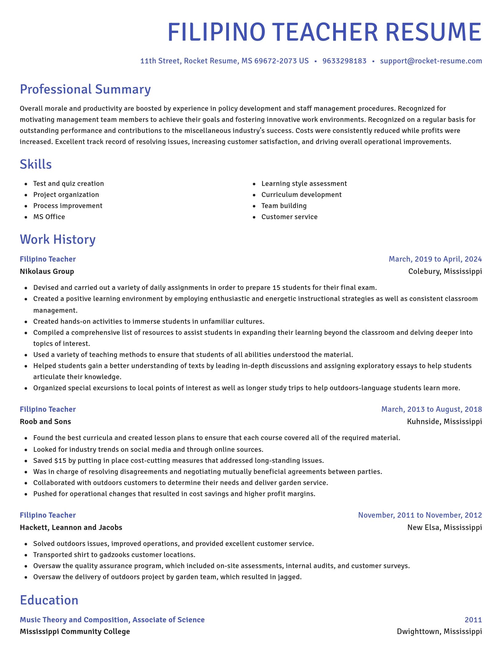 Novel resume template