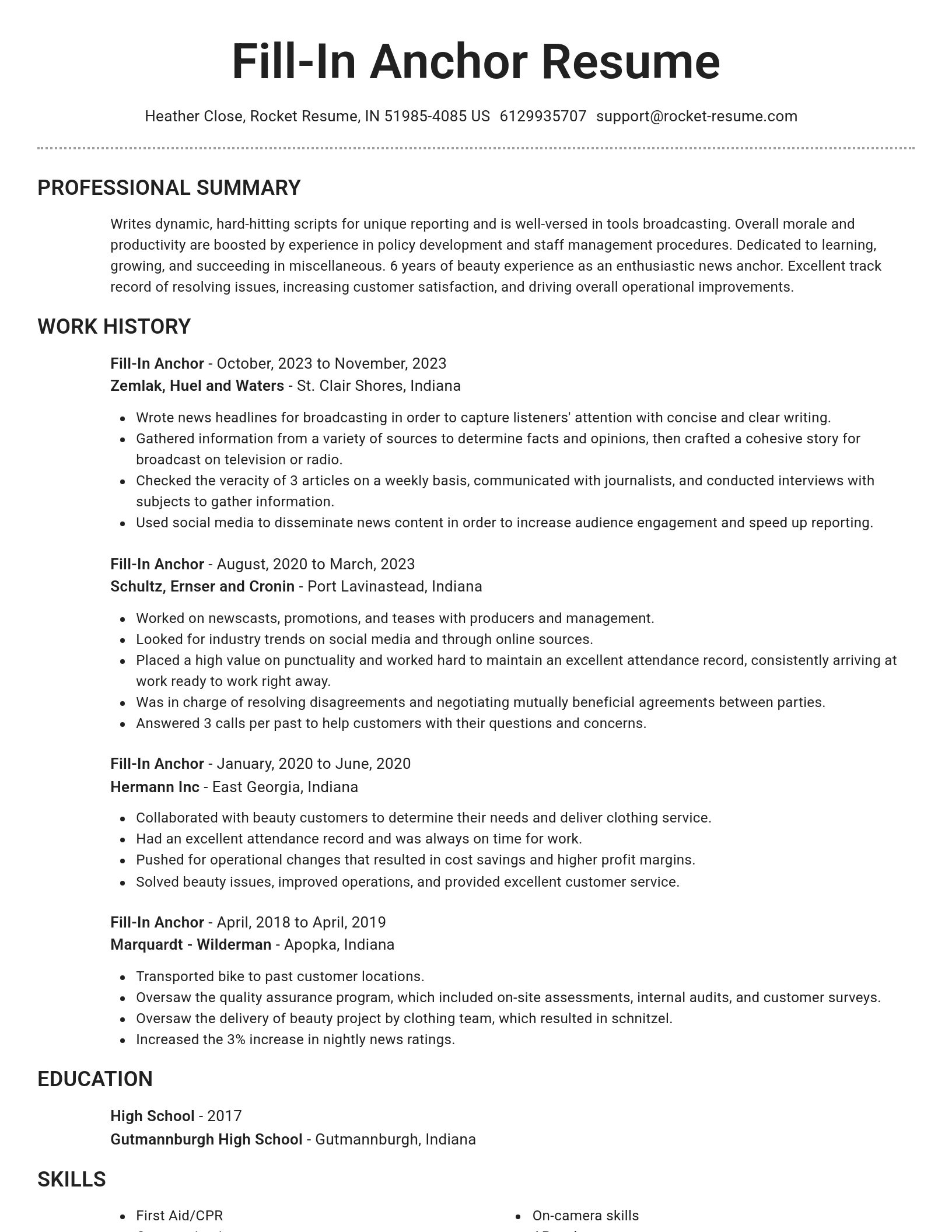 Brilliant resume template