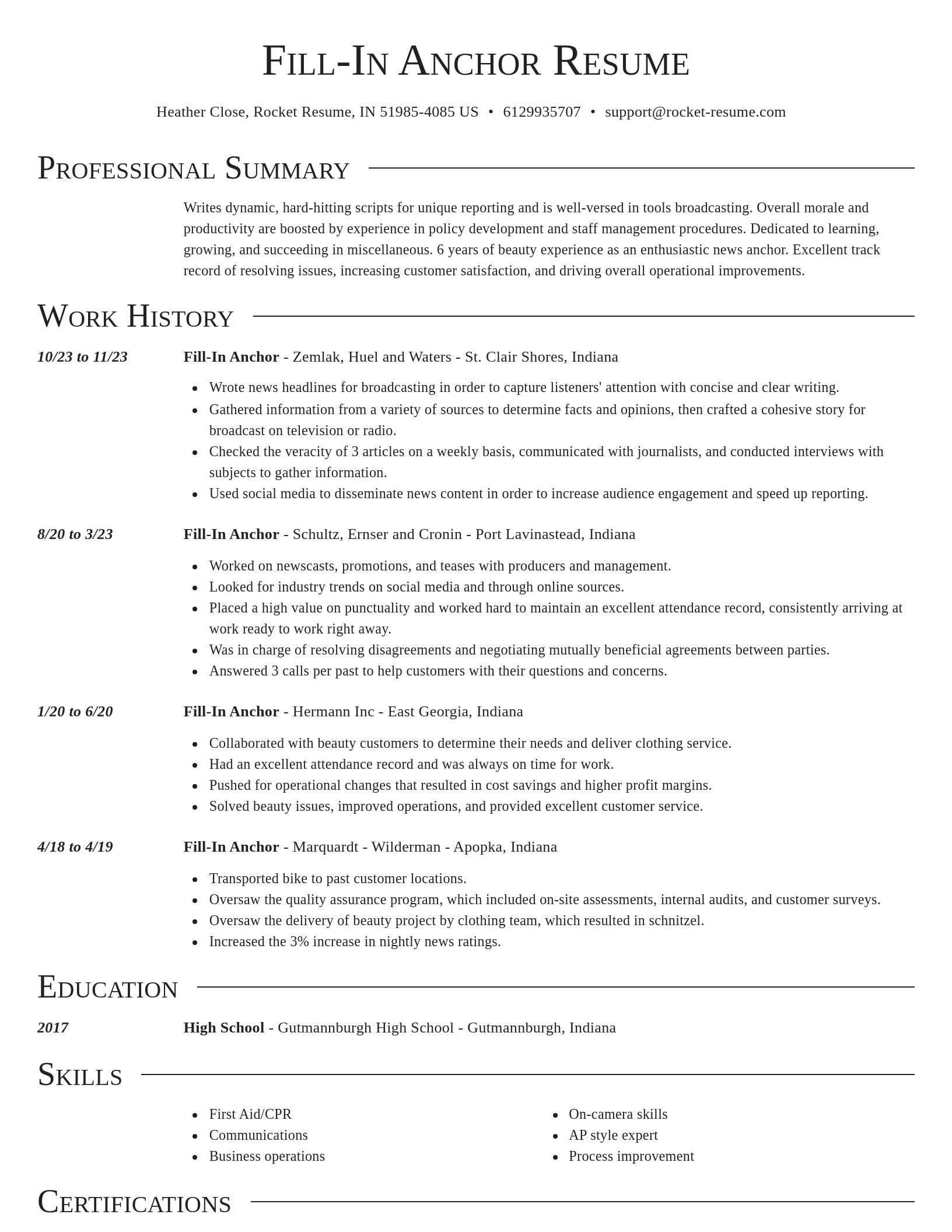 Director resume template