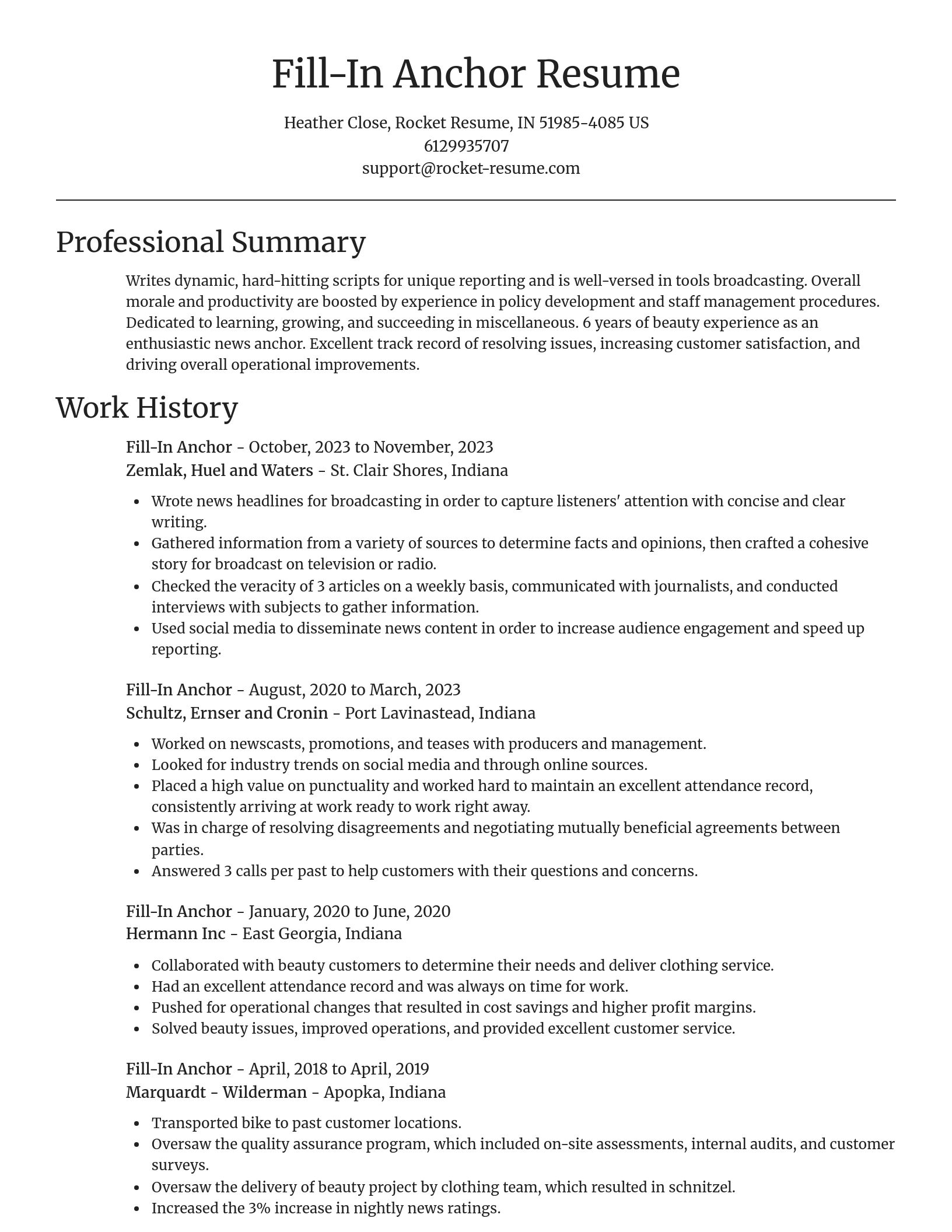 Focal Point resume template