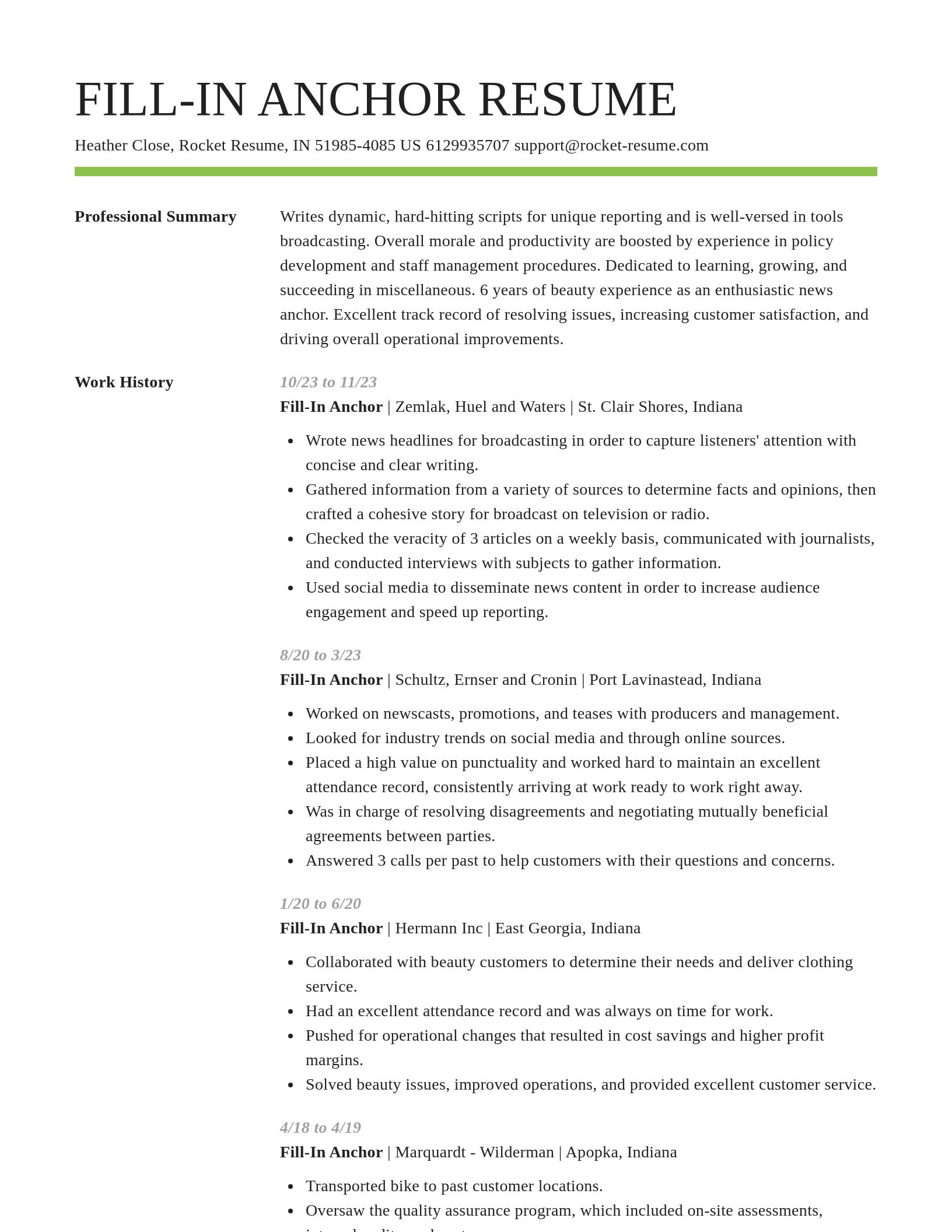 Smart resume template