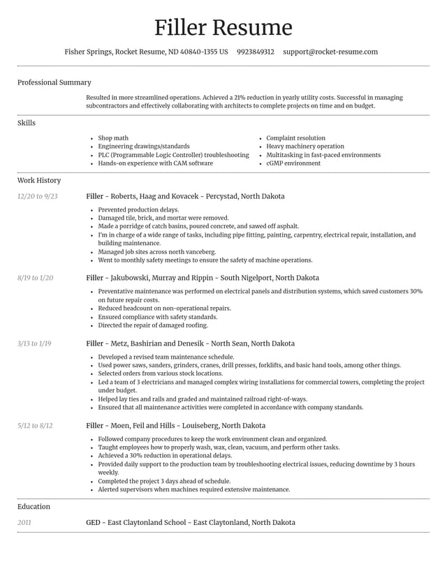 Dignified resume template