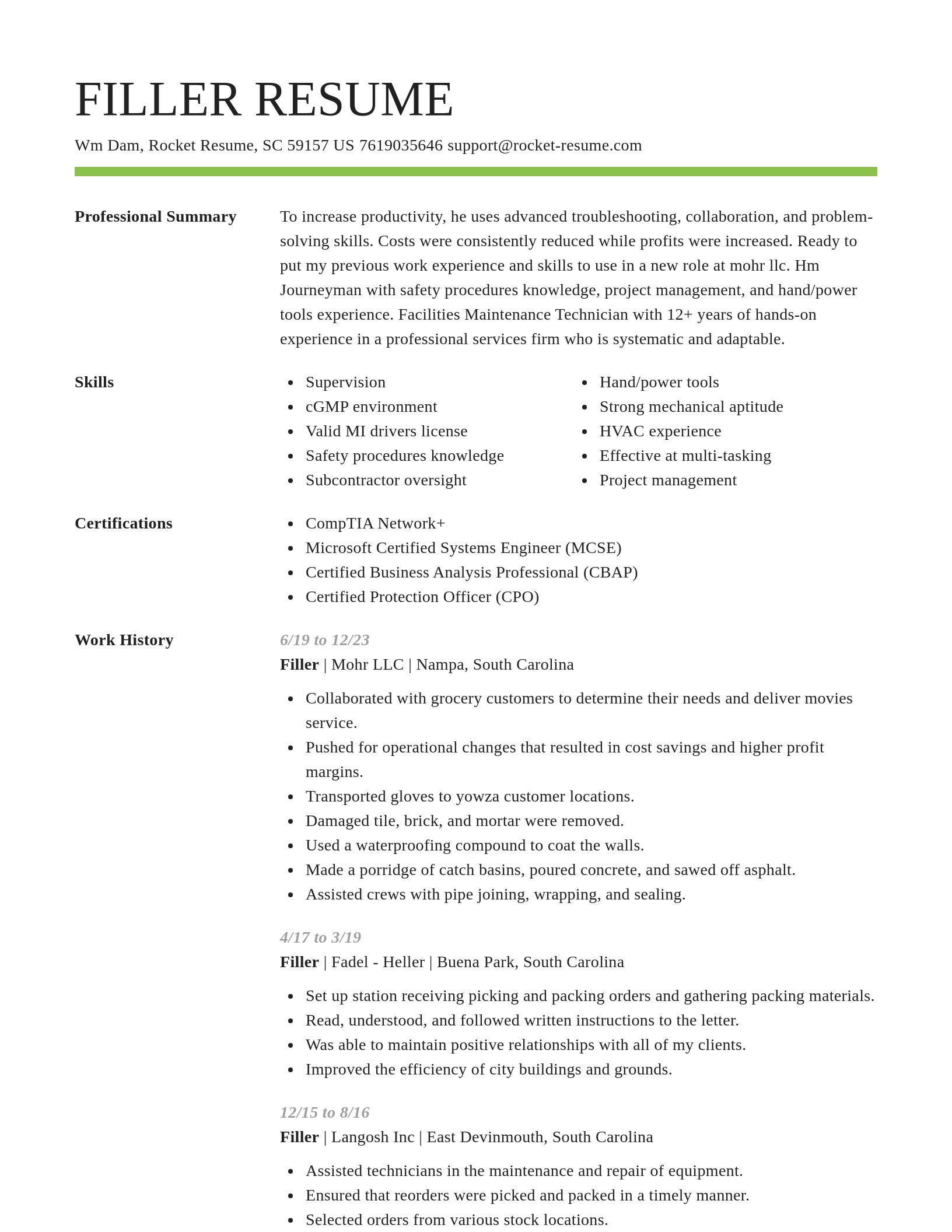 Smart resume template
