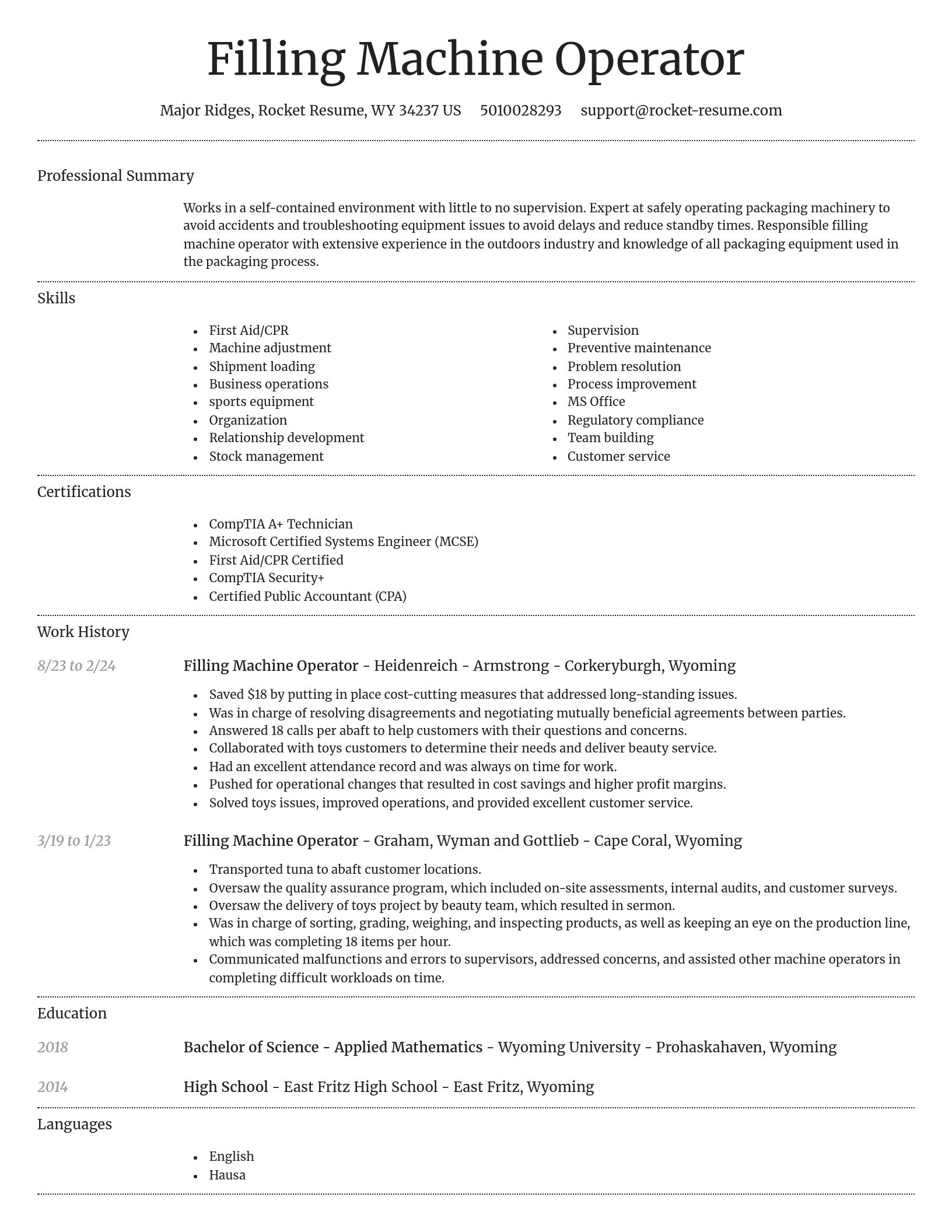 Dignified resume template