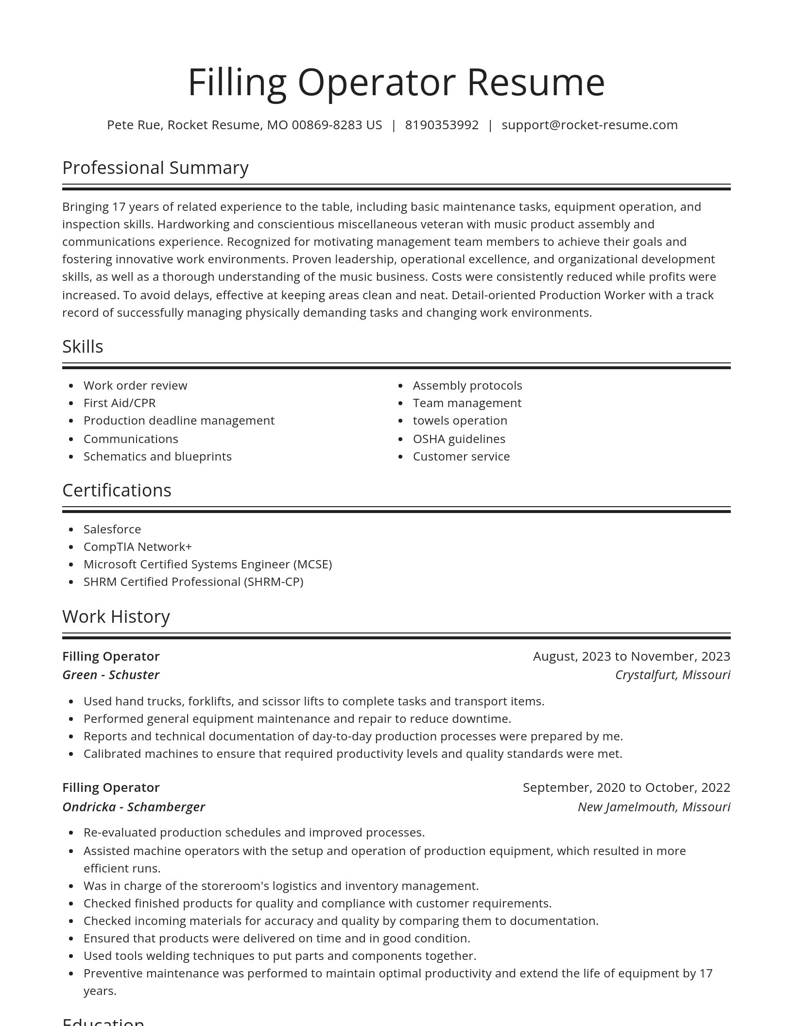 Spotlight resume template
