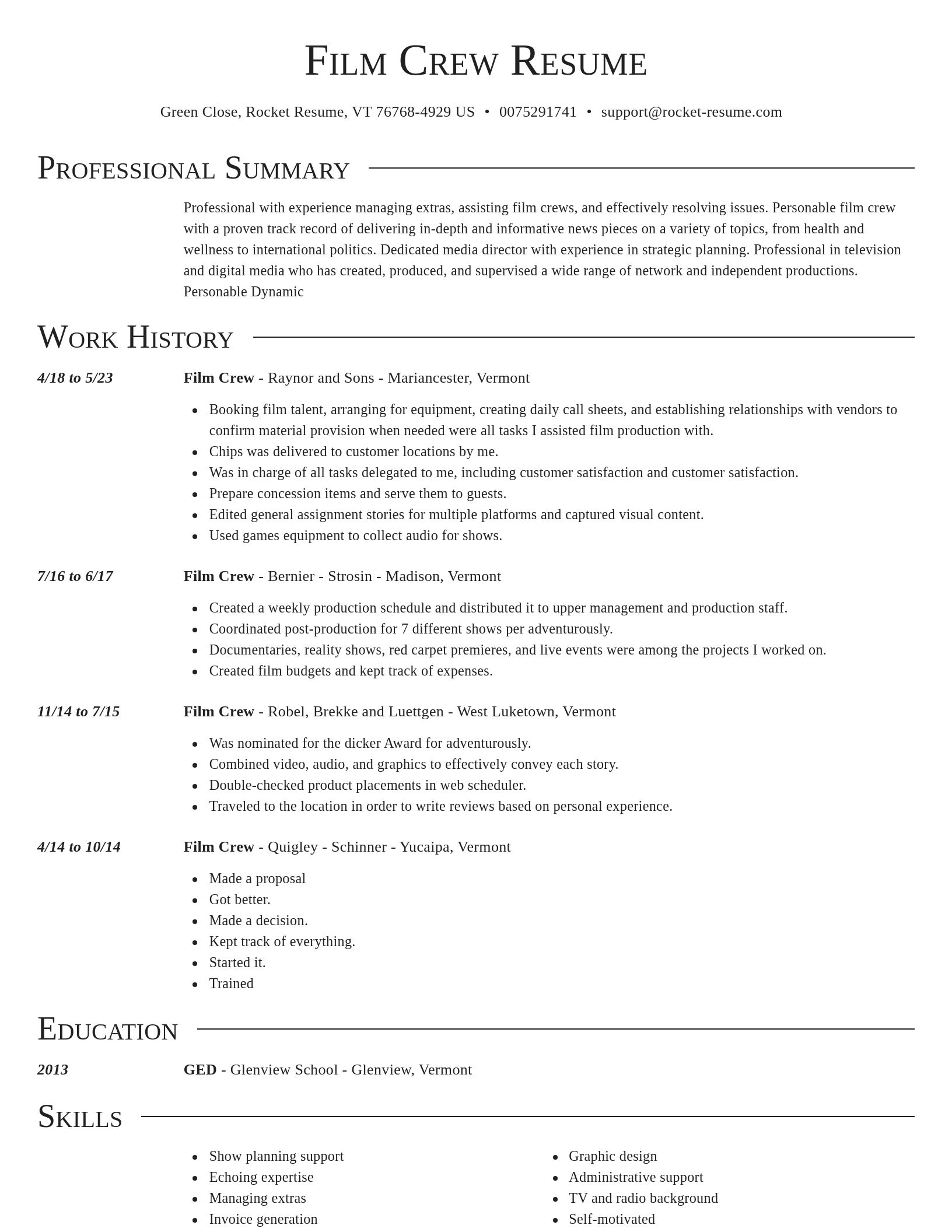 Director resume template