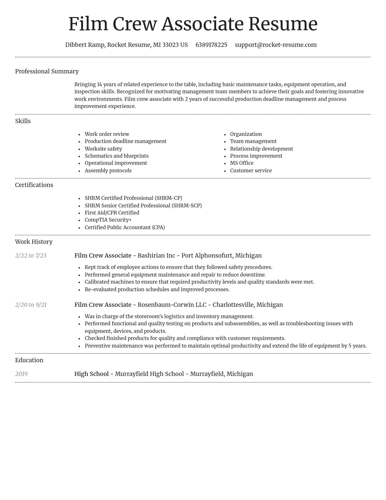 Dignified resume template