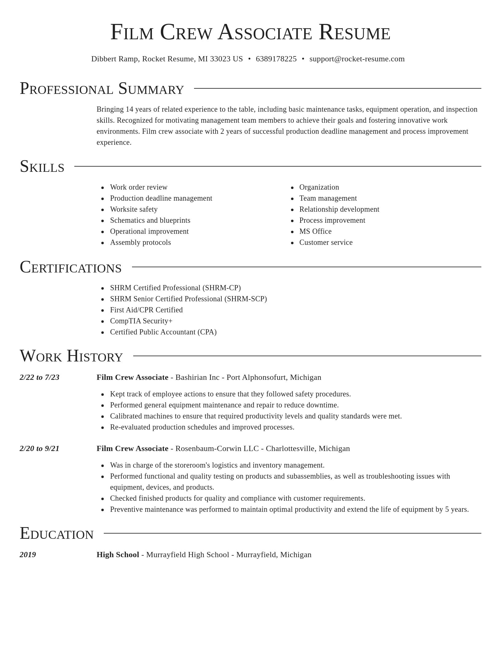 Director resume template