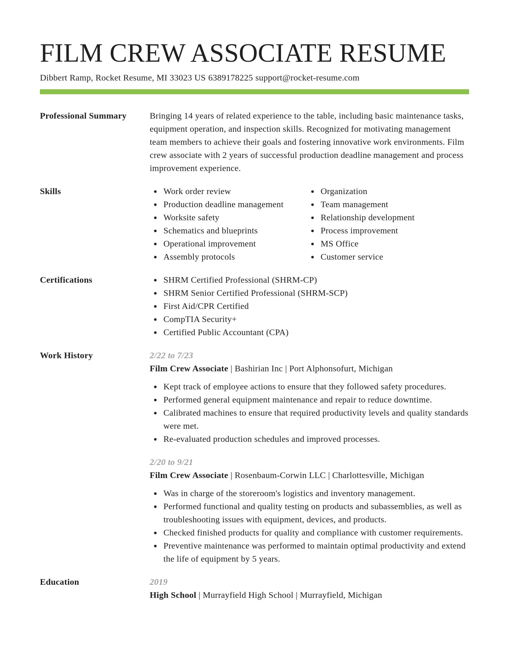 Smart resume template