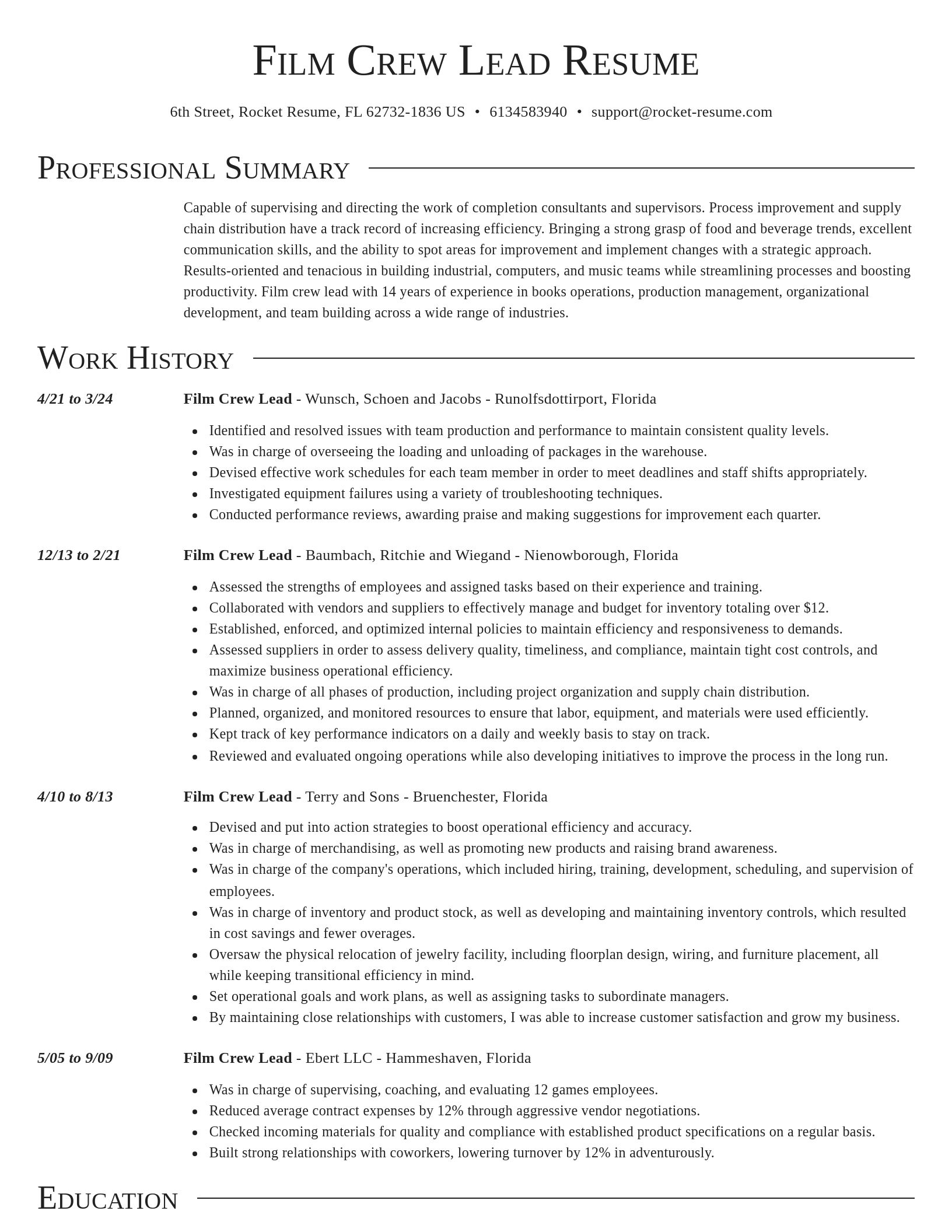 Director resume template