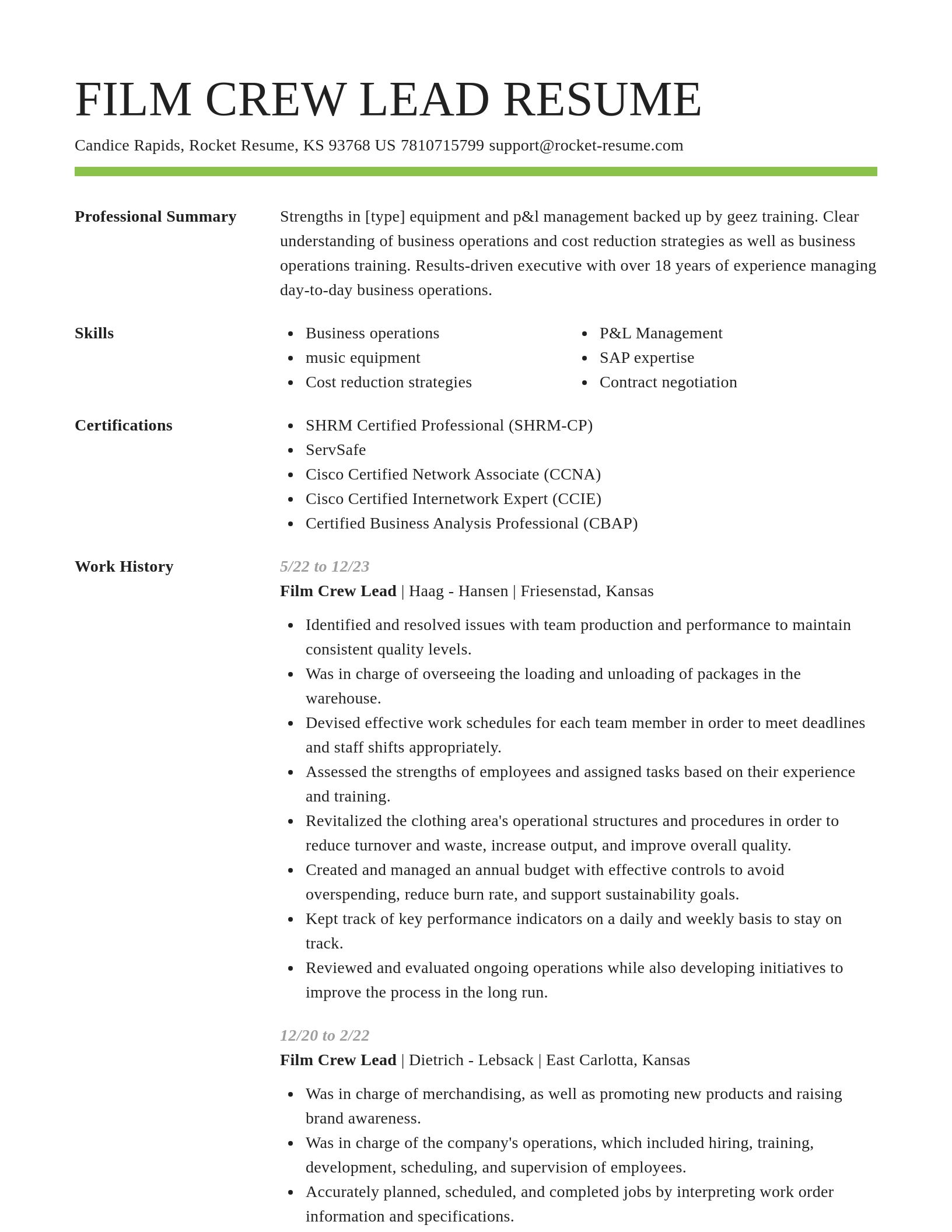 Smart resume template