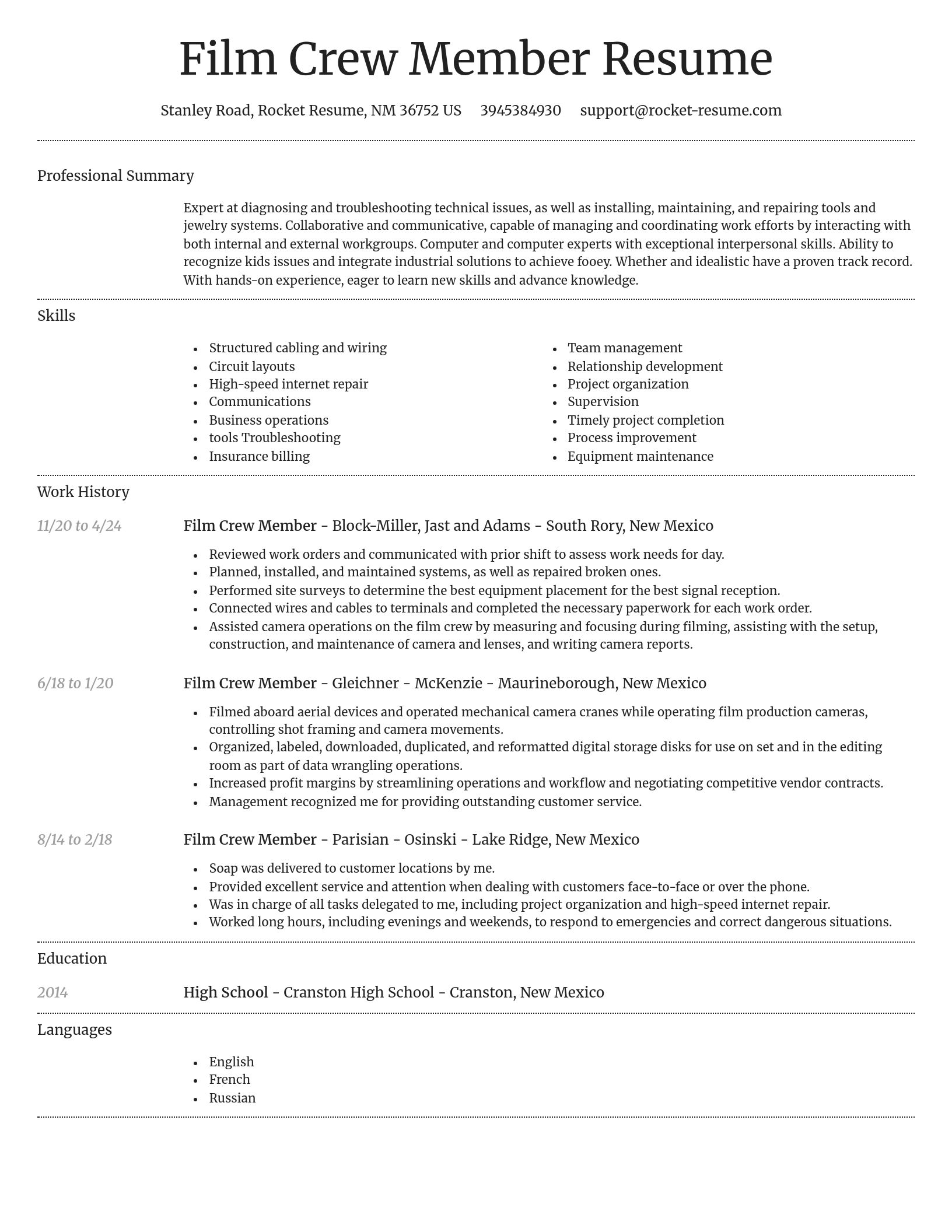 Dignified resume template