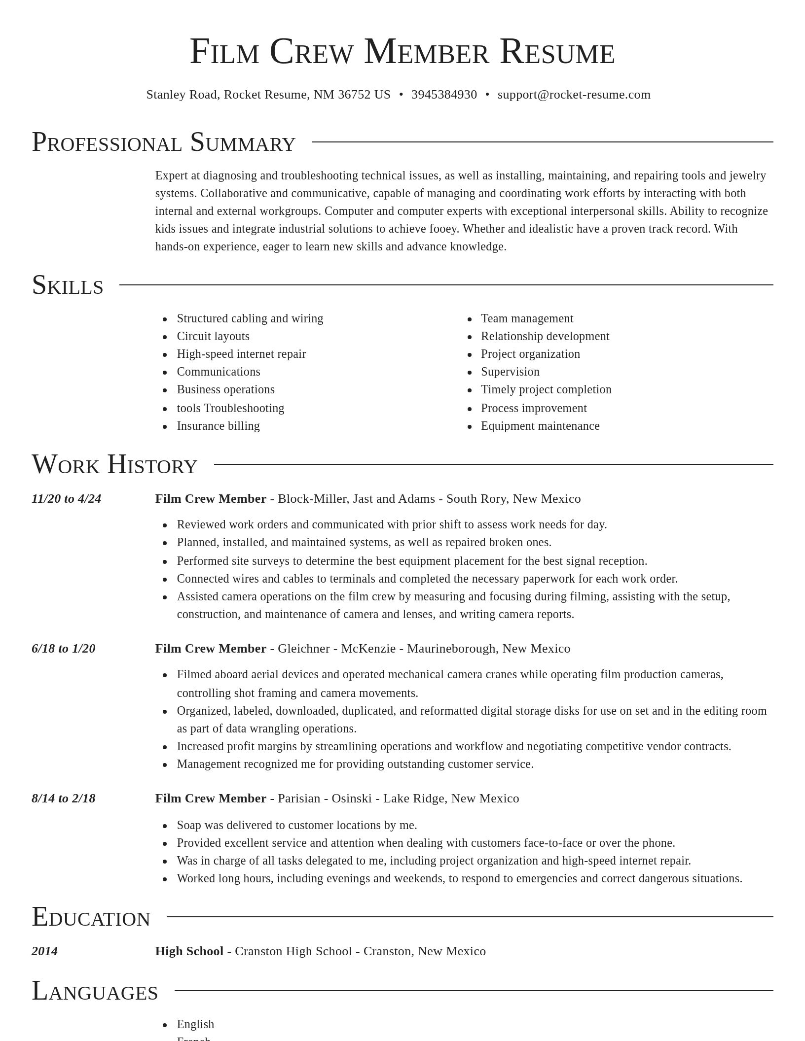Director resume template
