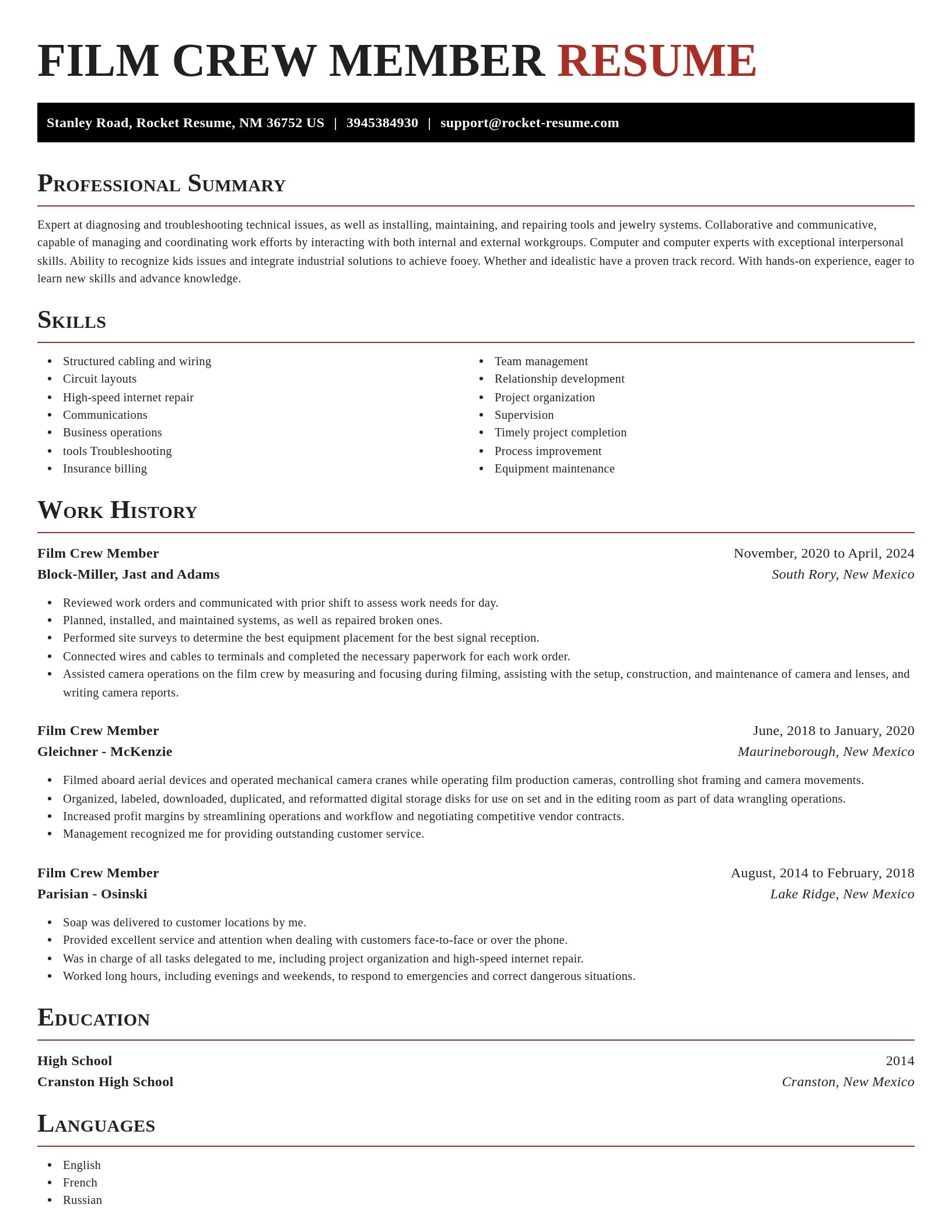 Exquisite resume template