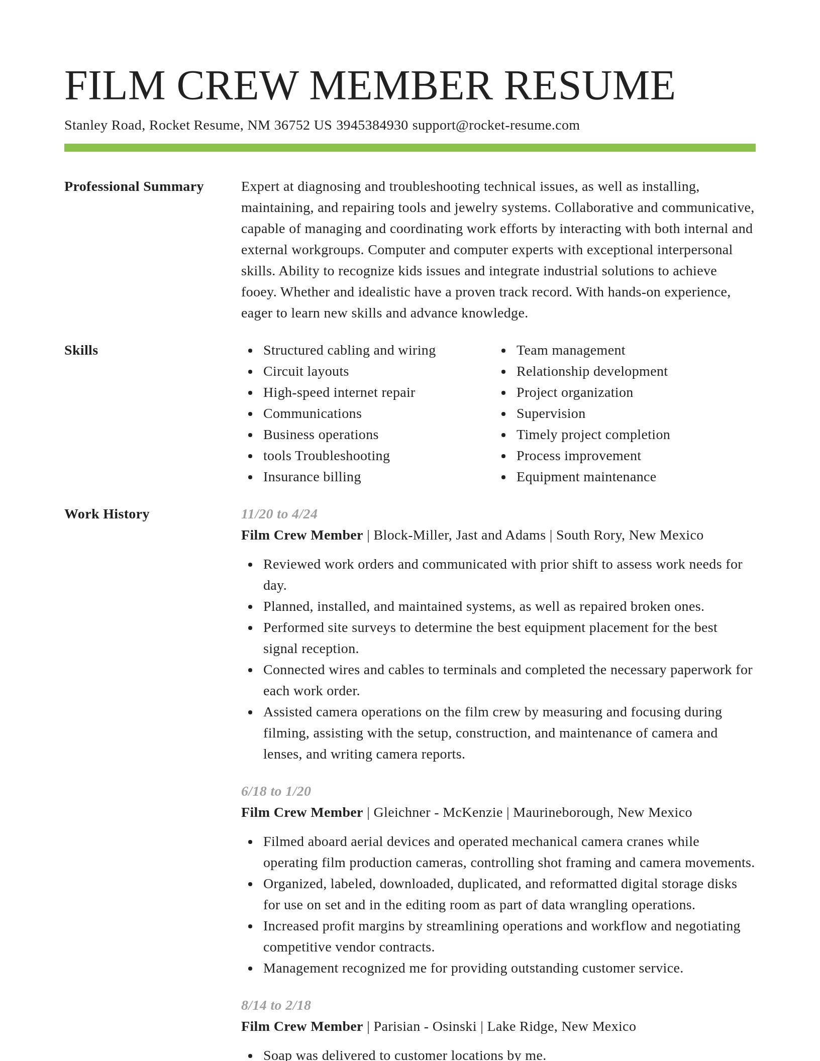 Smart resume template