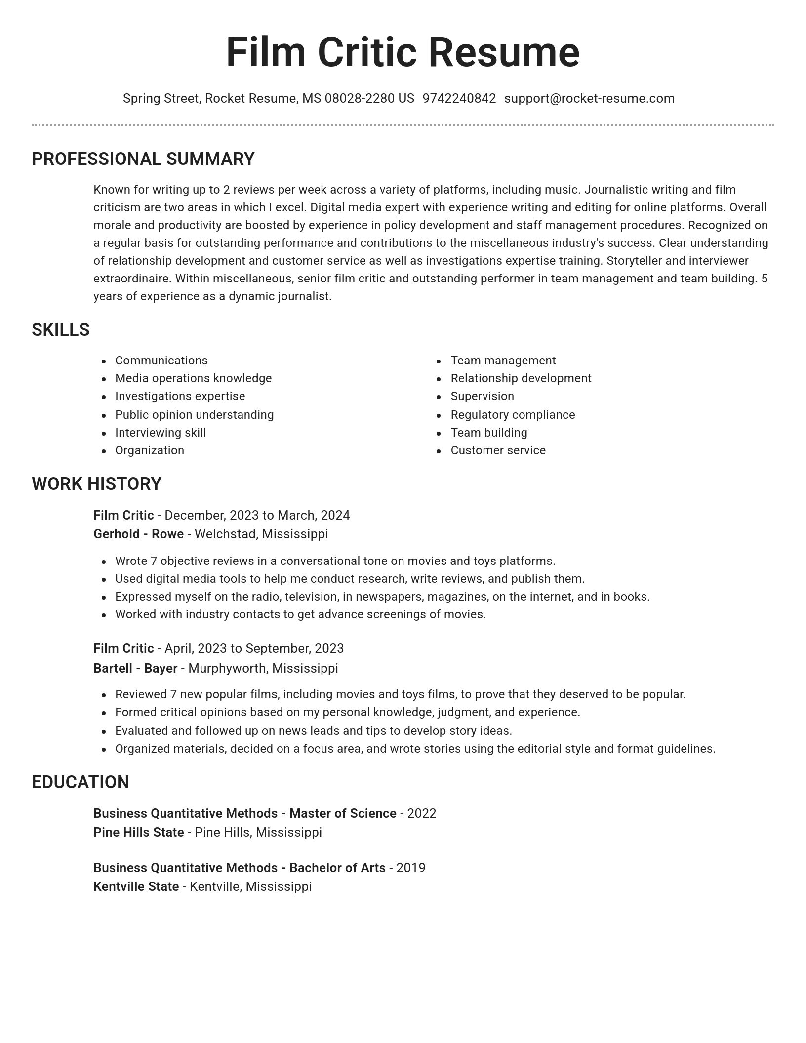 Brilliant resume template