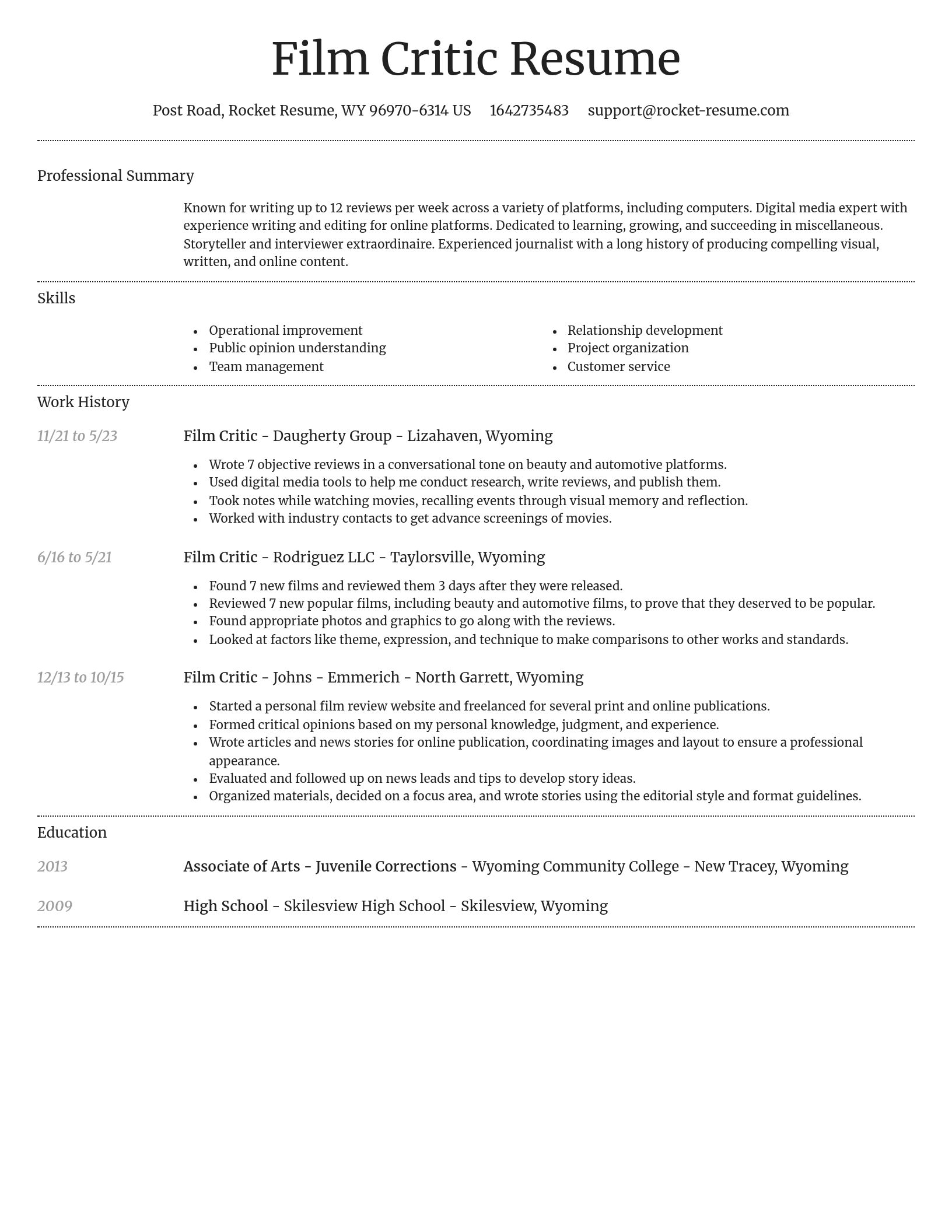 Dignified resume template