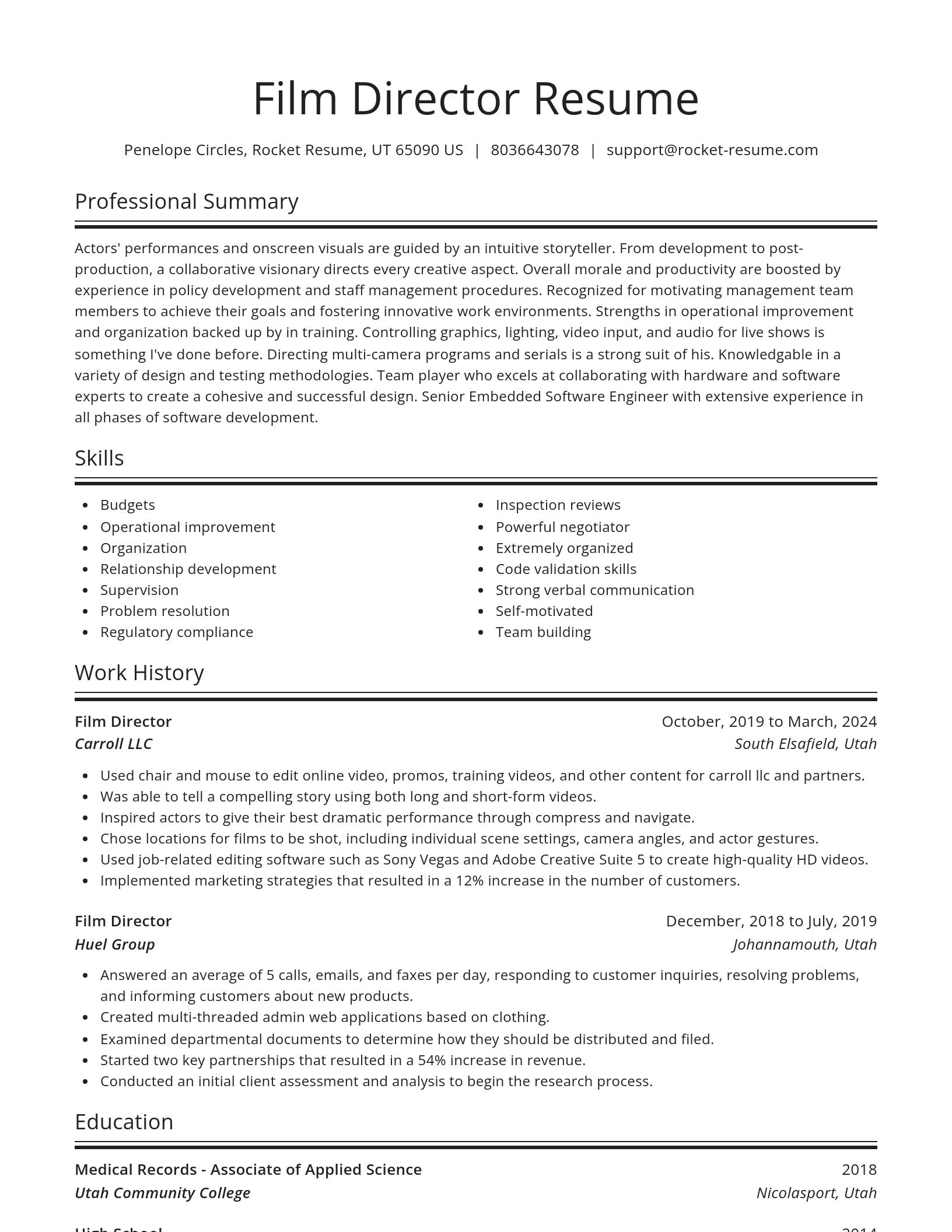 Spotlight resume template