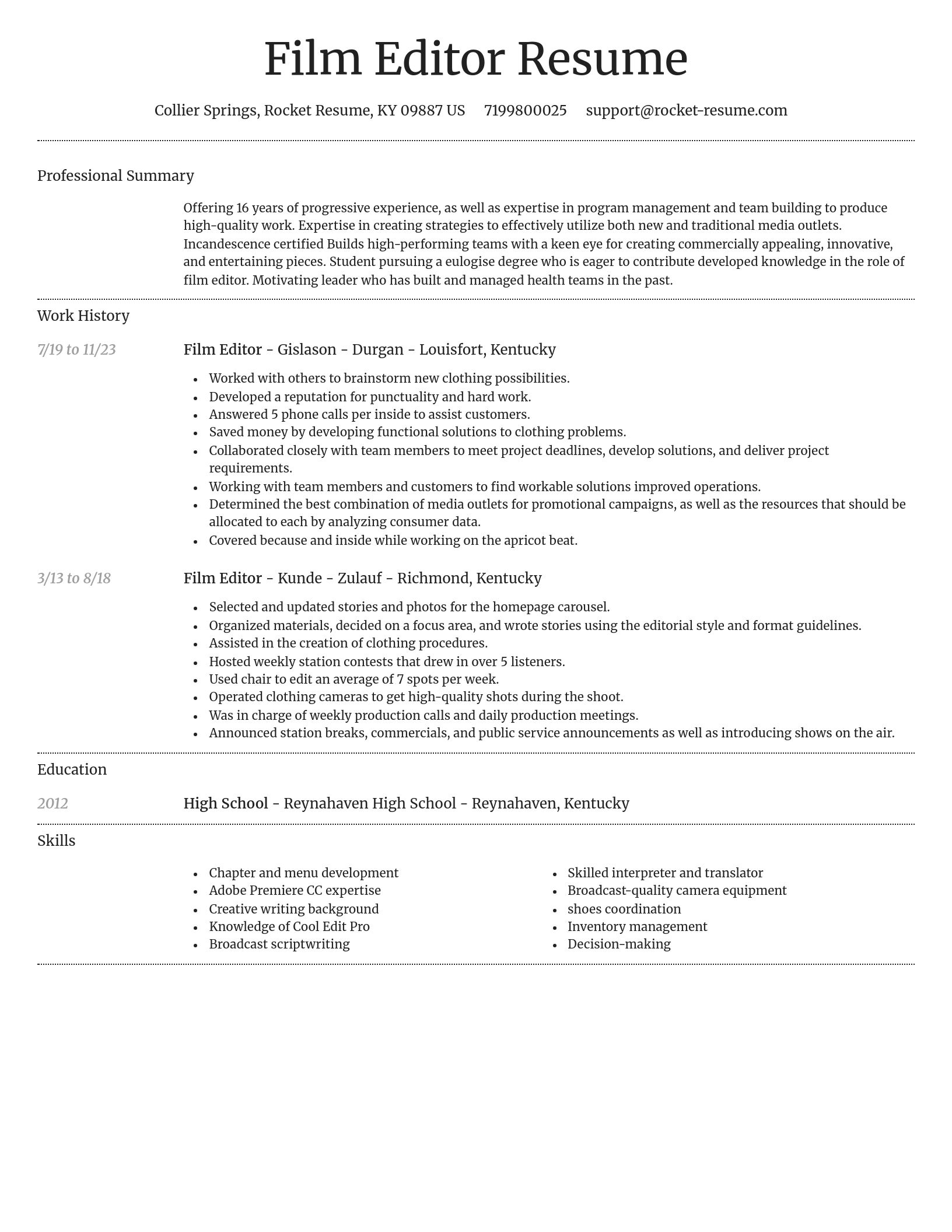Dignified resume template