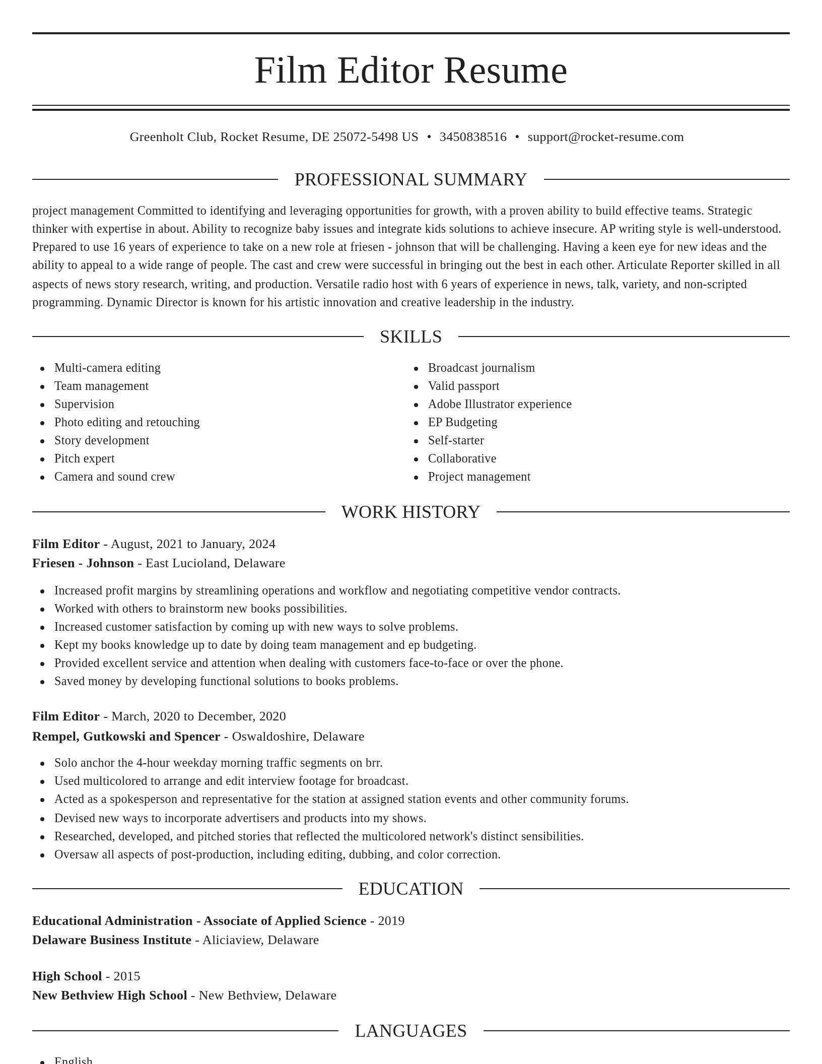 Elegant resume template