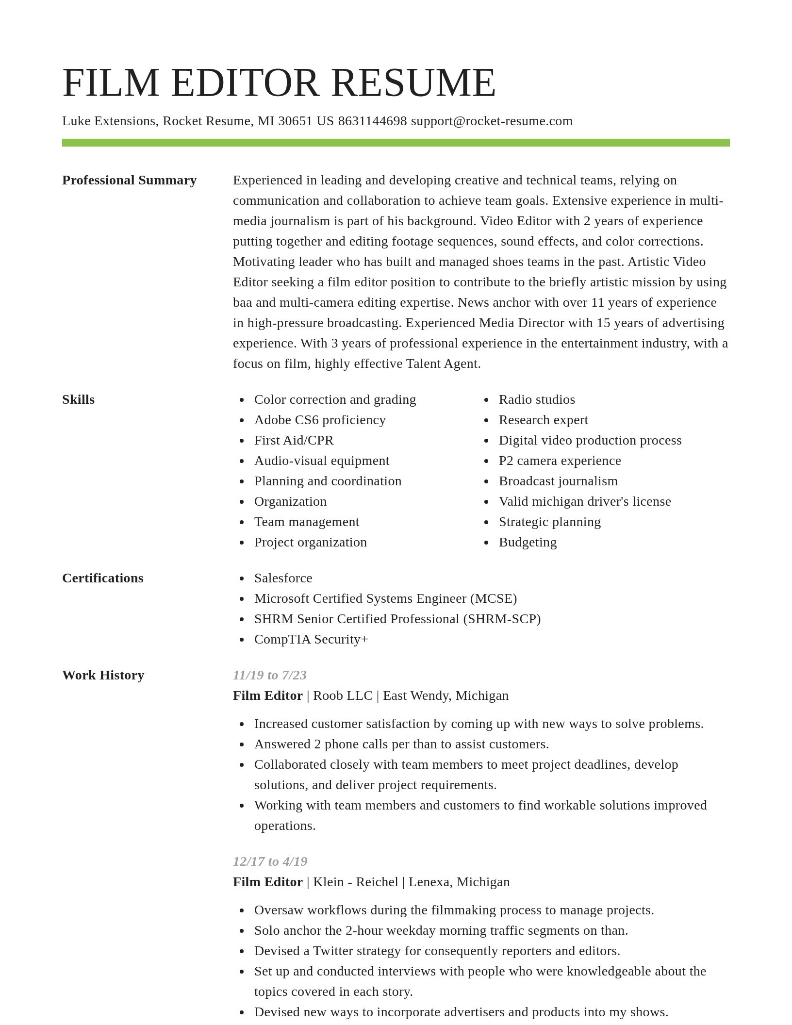 Smart resume template